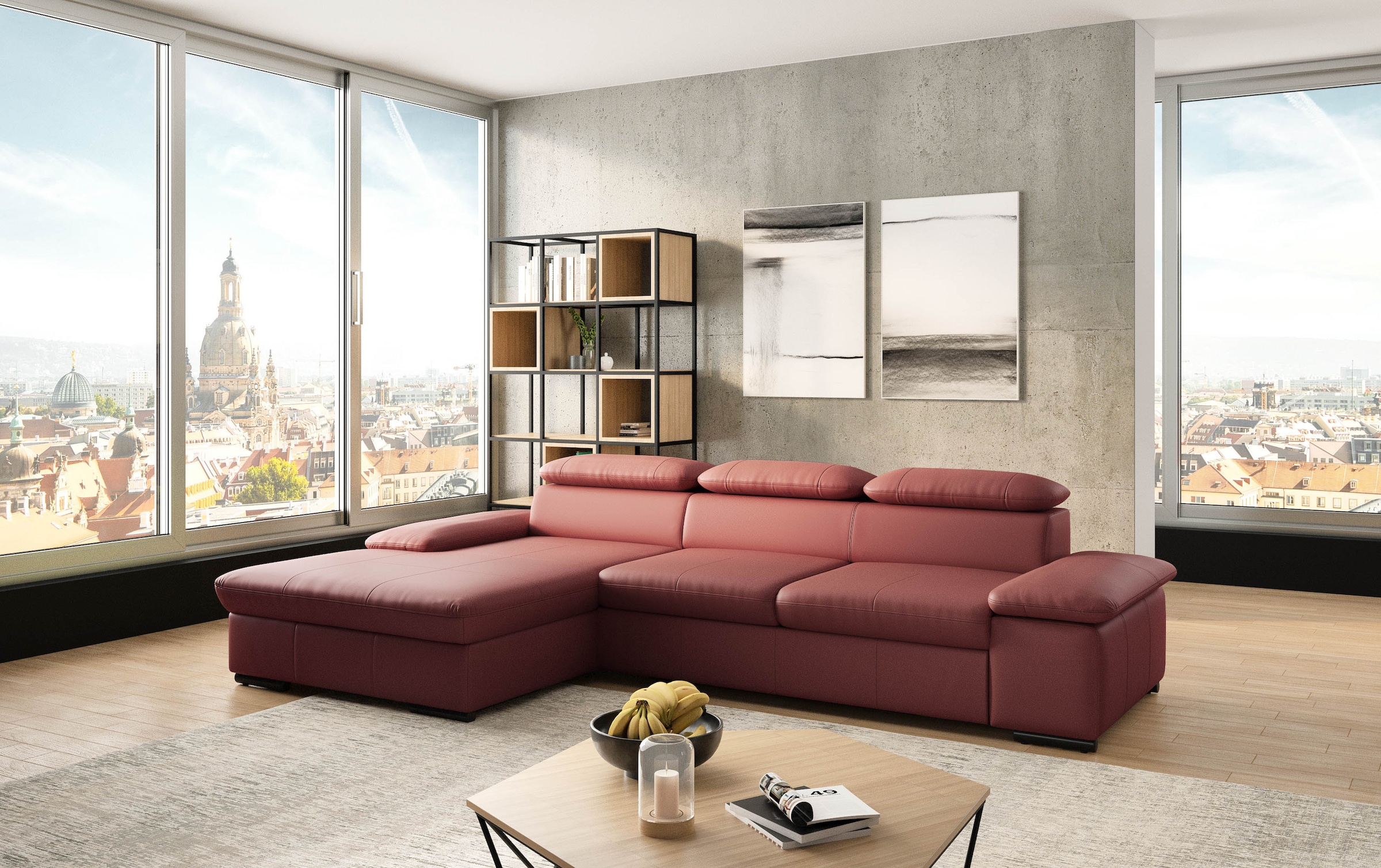 sit&more Ecksofa »Alcudia L-Form«, wahlweise mit Bettfunktion
