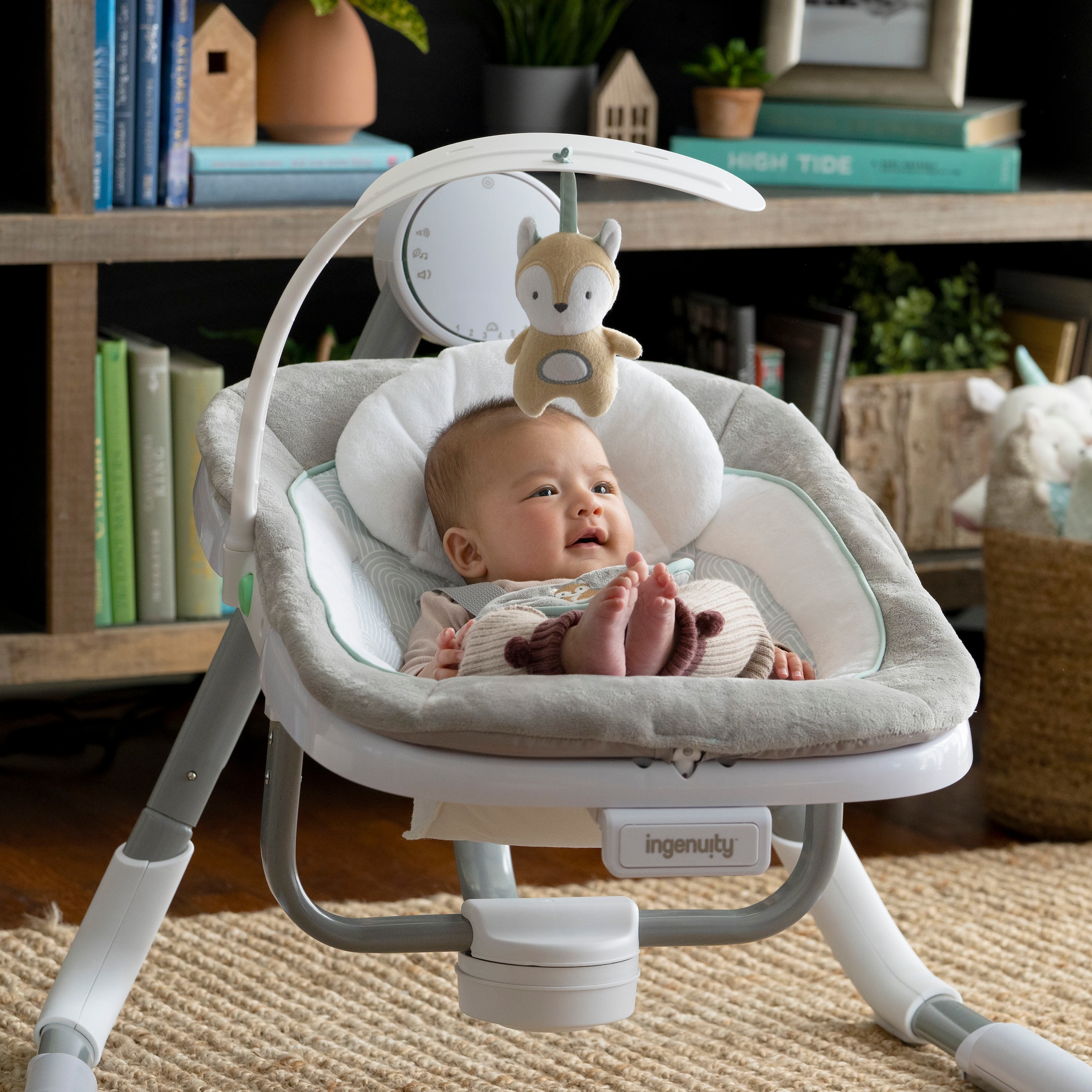 ingenuity Babywippe »AnyWay Sway Dual-Direction Portable Swing – Ray« bis 9 kg mit Sound-Effekt