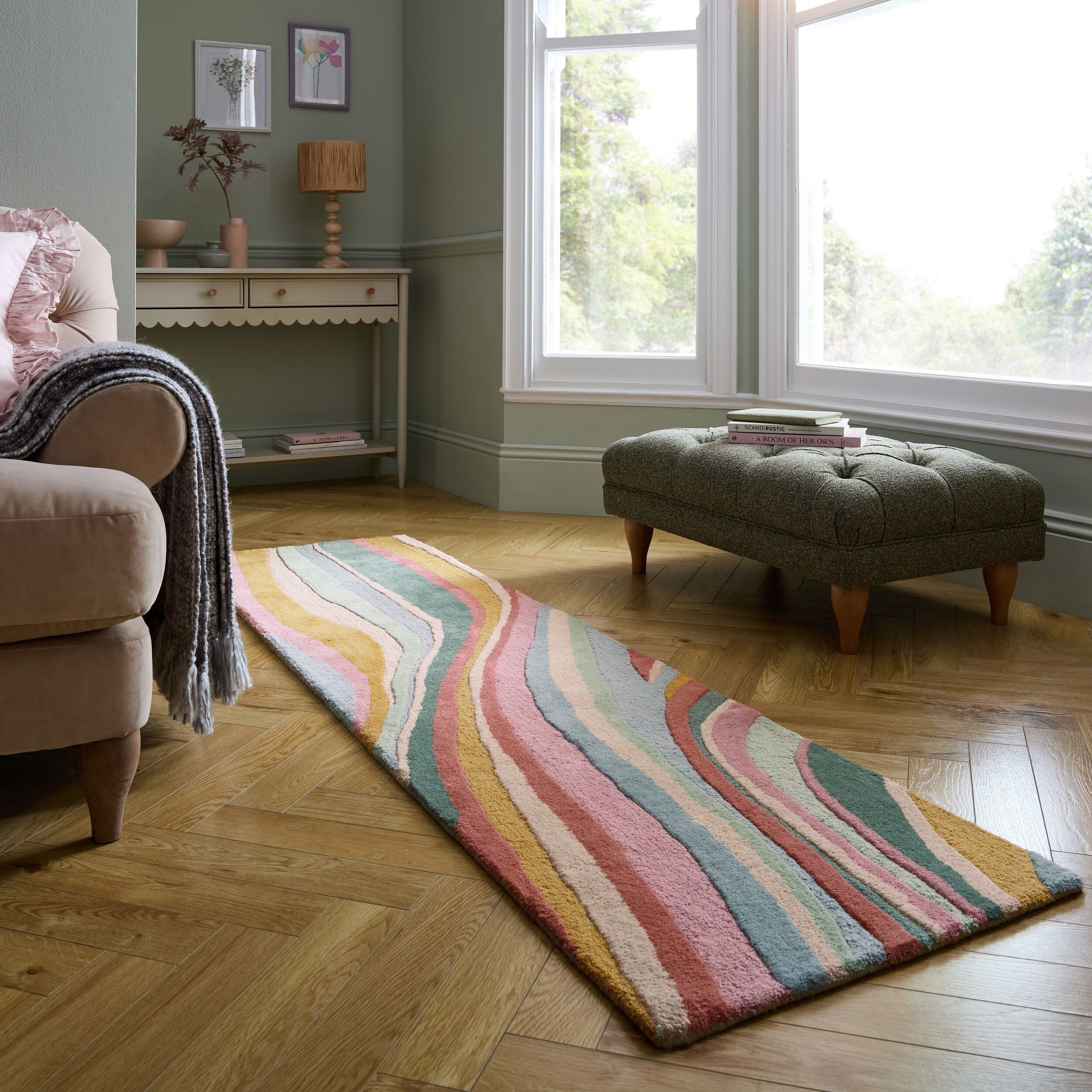 FLAIR RUGS Wollteppich »Abstract Flow handgetuftet«, rechteckig, 10 mm Höhe günstig online kaufen
