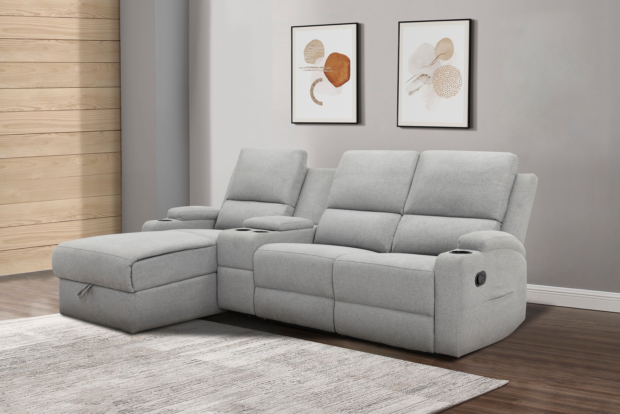 Home affaire Ecksofa »NAPORI Multimediasofa, 3er Kinosessel XXL, L-Form, 3 günstig online kaufen