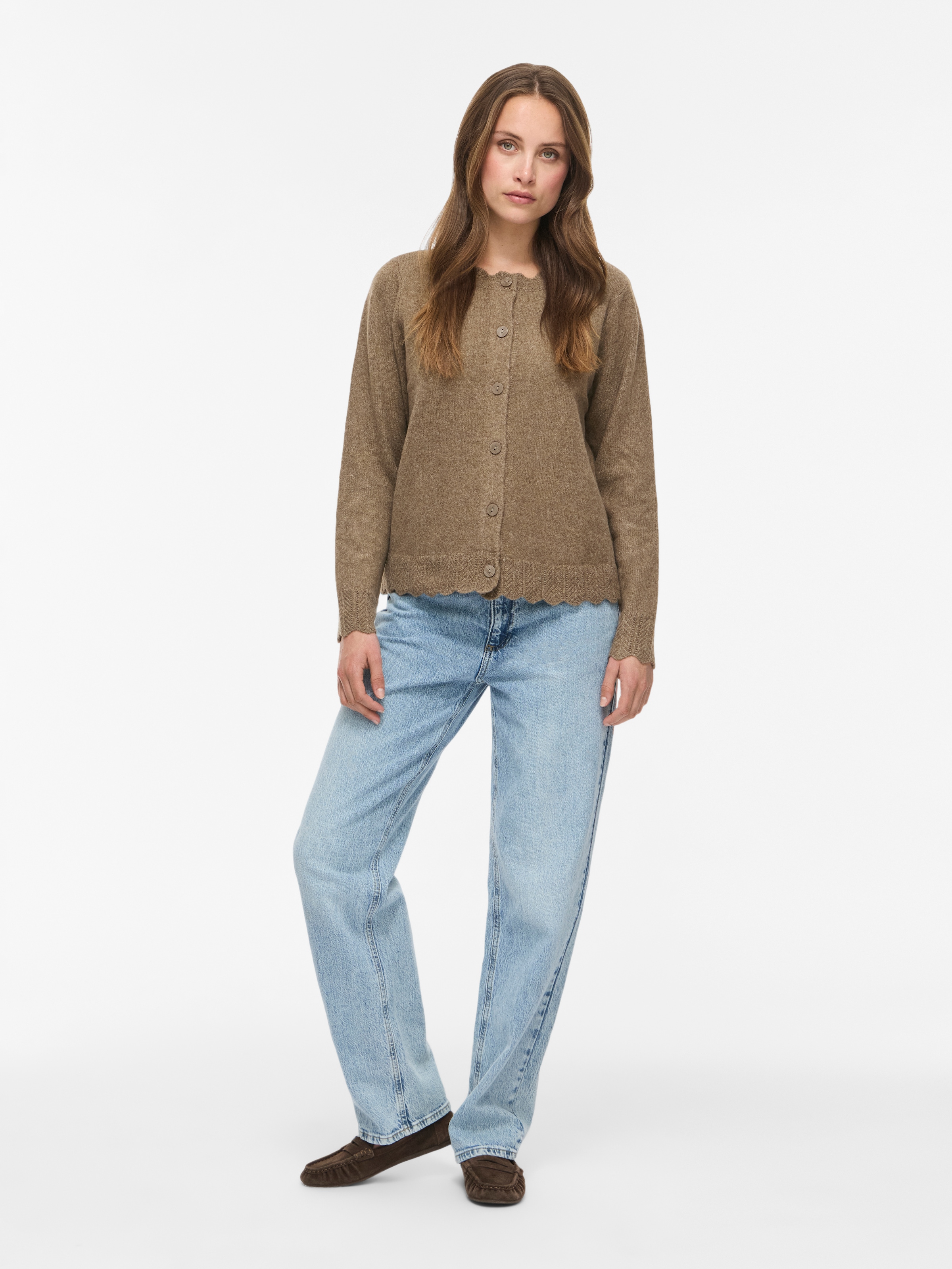 Vila Strickjacke »VINIKOLINA L/S O-NECK KNIT CARDIGAN-NOOS« Materialmix, Stretch, regular fit