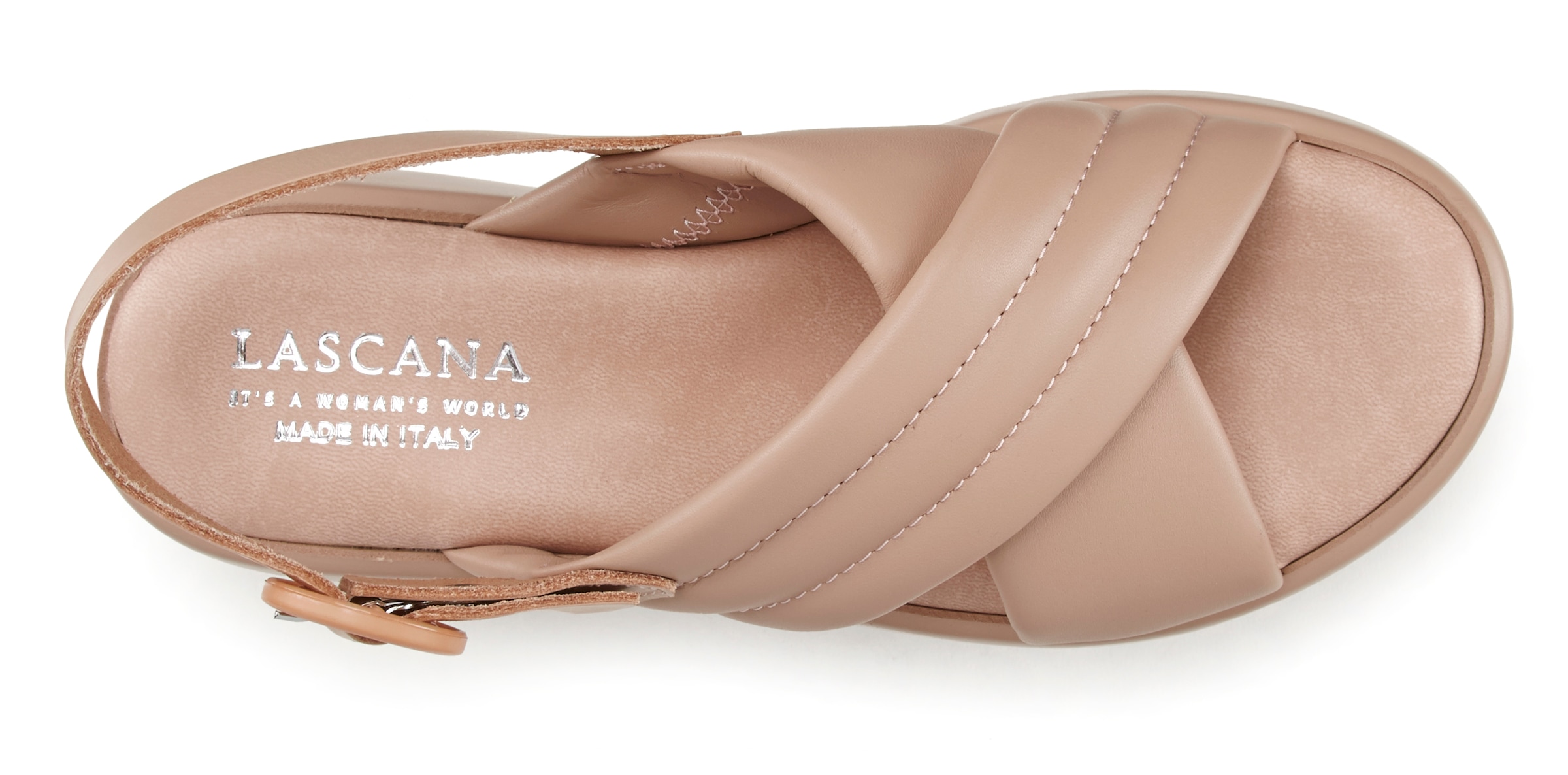 LASCANA Plateausandale »Sommerschuh«, Sandalette aus Leder mit modischem Plateau