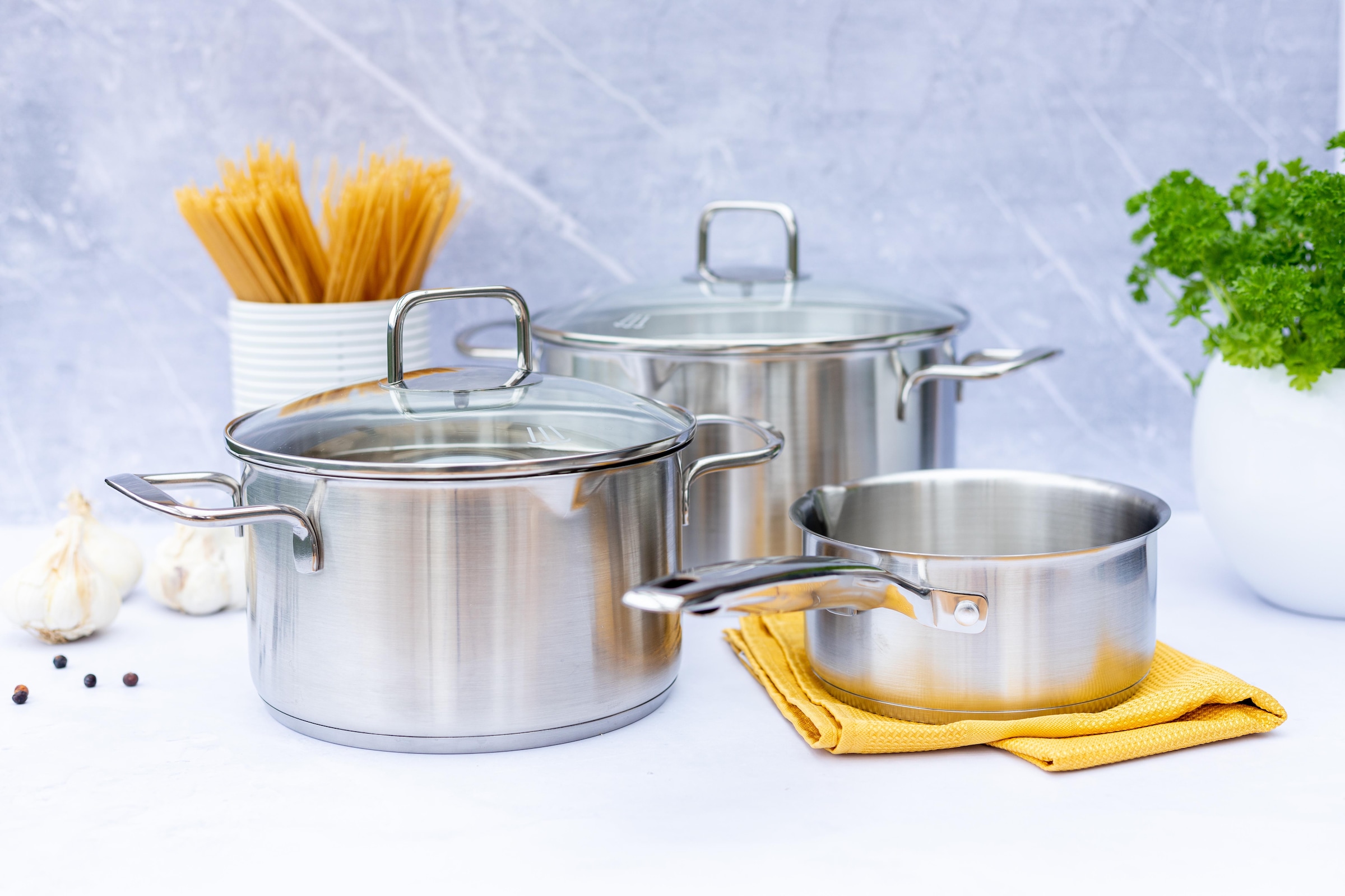 MÄSER Kasserolle »Kochtopf Sanvito, Edelstahl« Set, 1 Stk. tlg. Edelstahl 18/10