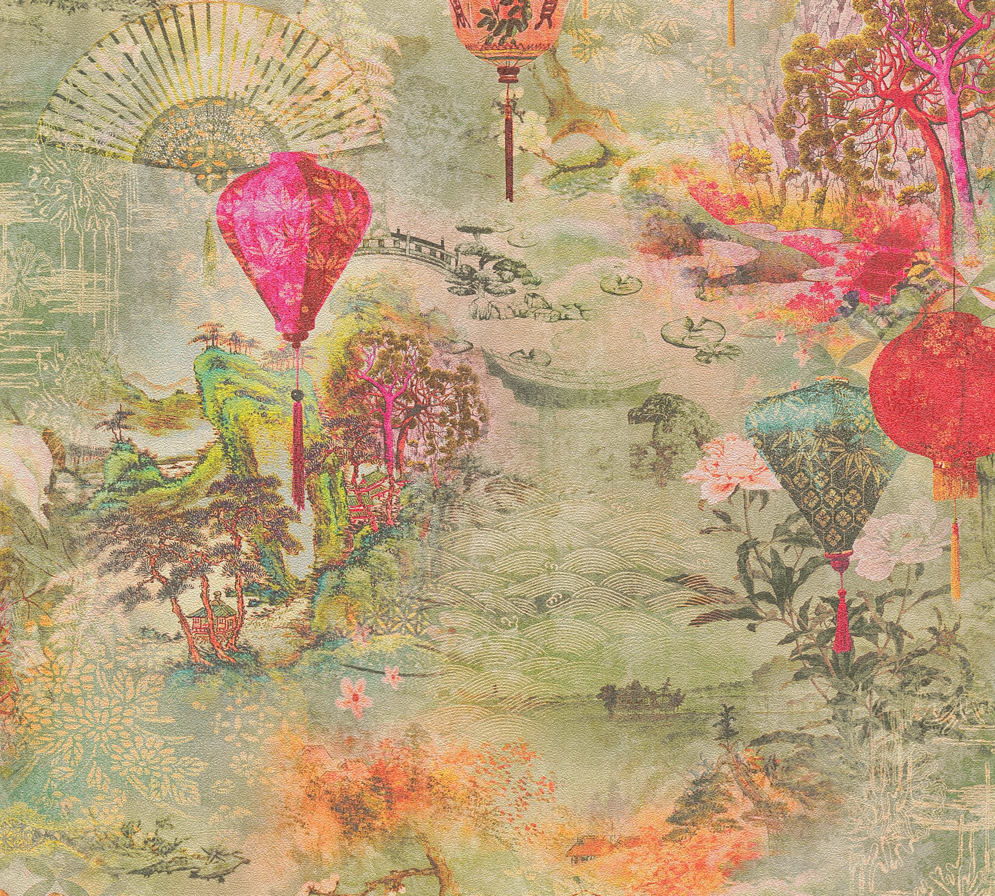 A.S. Création Vliestapete »Asian Fusion«, asiatisch-floral-Motiv, Ausgefallene Tapete Japanisch Tapeten Wohnzimmer Schlafzimmer Küche