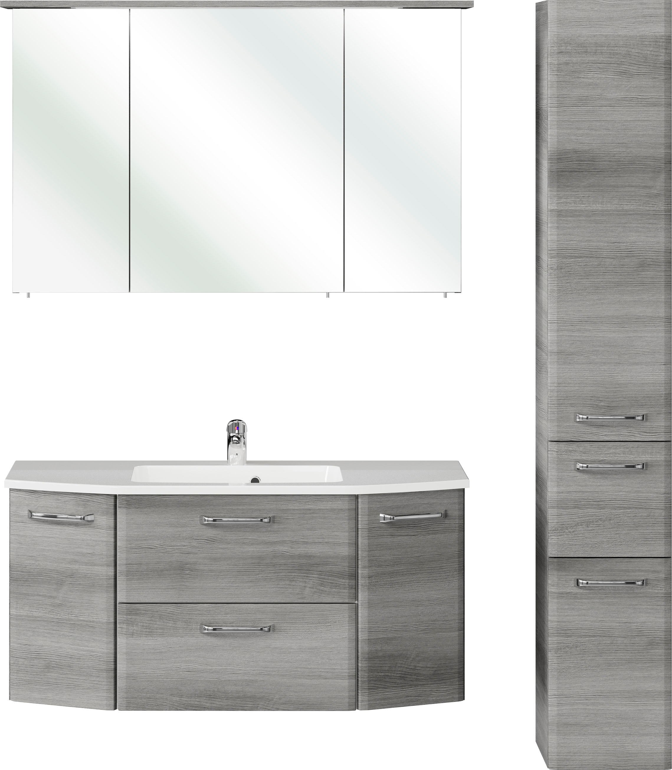 Saphir Badmöbel-Set »Quickset 3-teilig, Mineralmarmor-Waschtisch und LED-Sp günstig online kaufen