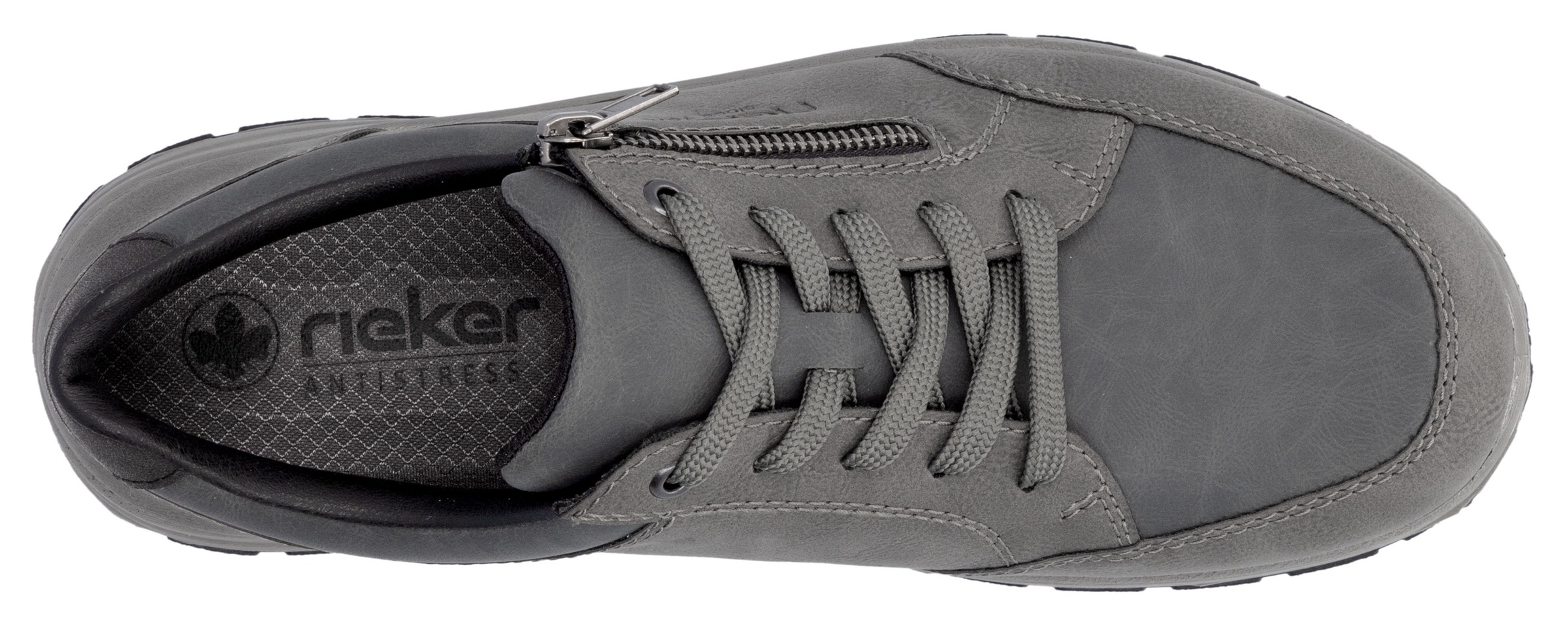 Rieker Sneaker, Freizeitschuh, Halbschuh, Schnürschuh mit gepolstertem Schaftrand