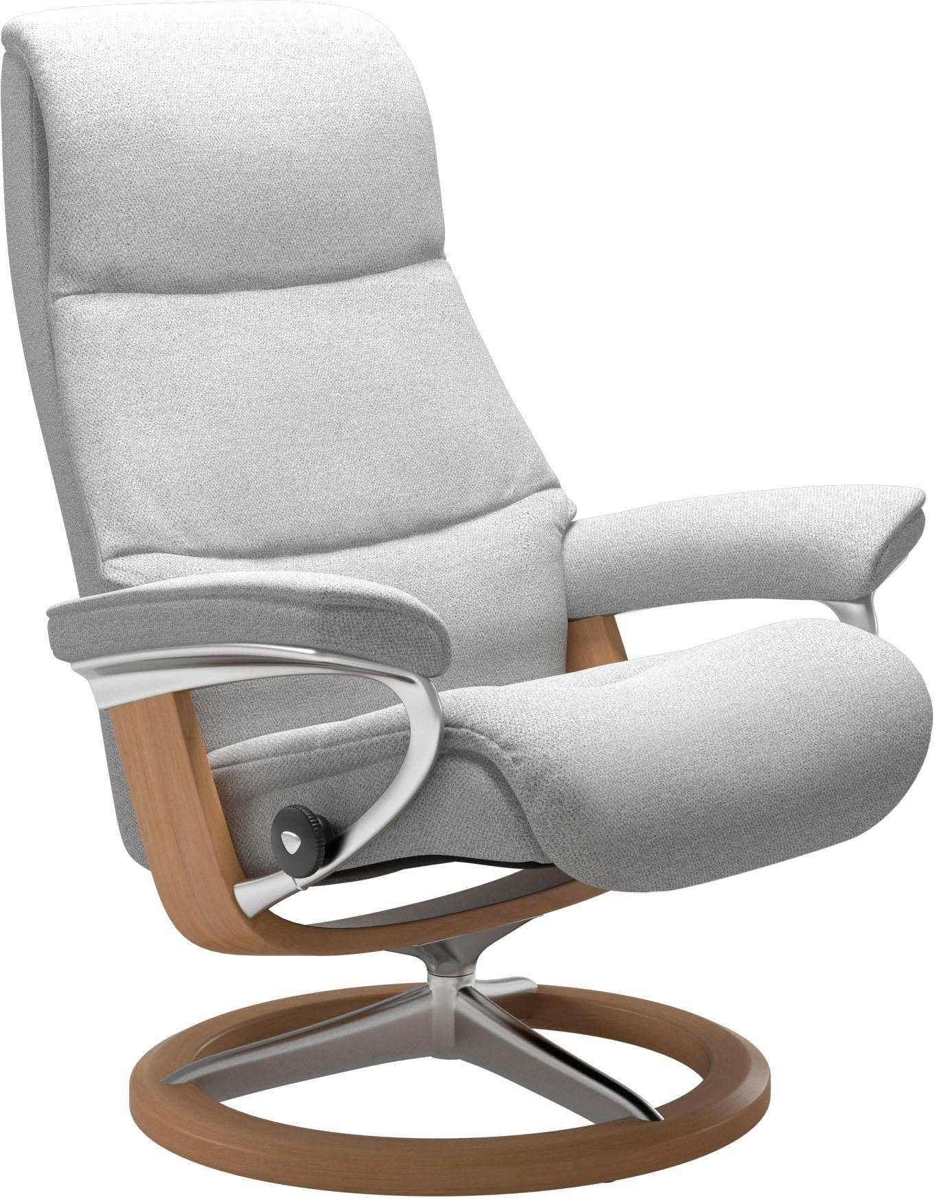 Stressless® Relaxsessel »View«, (Set, Relaxsessel mit Hocker), mit Signature Base, Größe M,Gestell Eiche