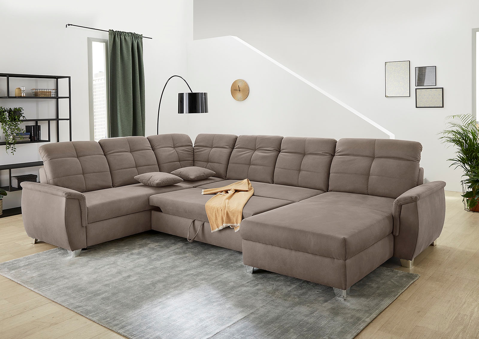 Jockenhöfer Gruppe Wohnlandschaft »Livorno U-Form«, mit 7 individuell verstellbaren Kopfteilen, Bett- und Relaxfunktion