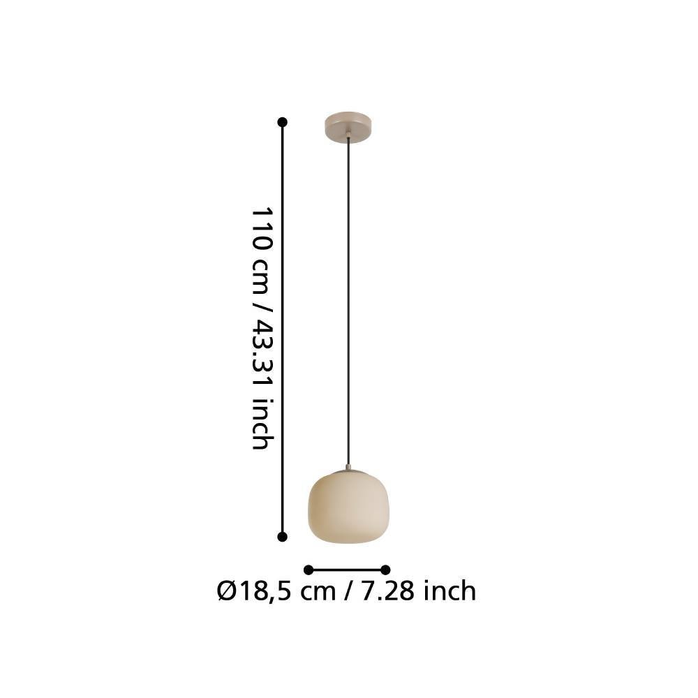 EGLO Hängeleuchte »COMINIO«, 1 flammig, Leuchtmittel E27 | ohne Leuchtmittel, Pendellampe, satiniertem Glas, Metall in Taupe, E27 Fassung, Ø 18,5 cm