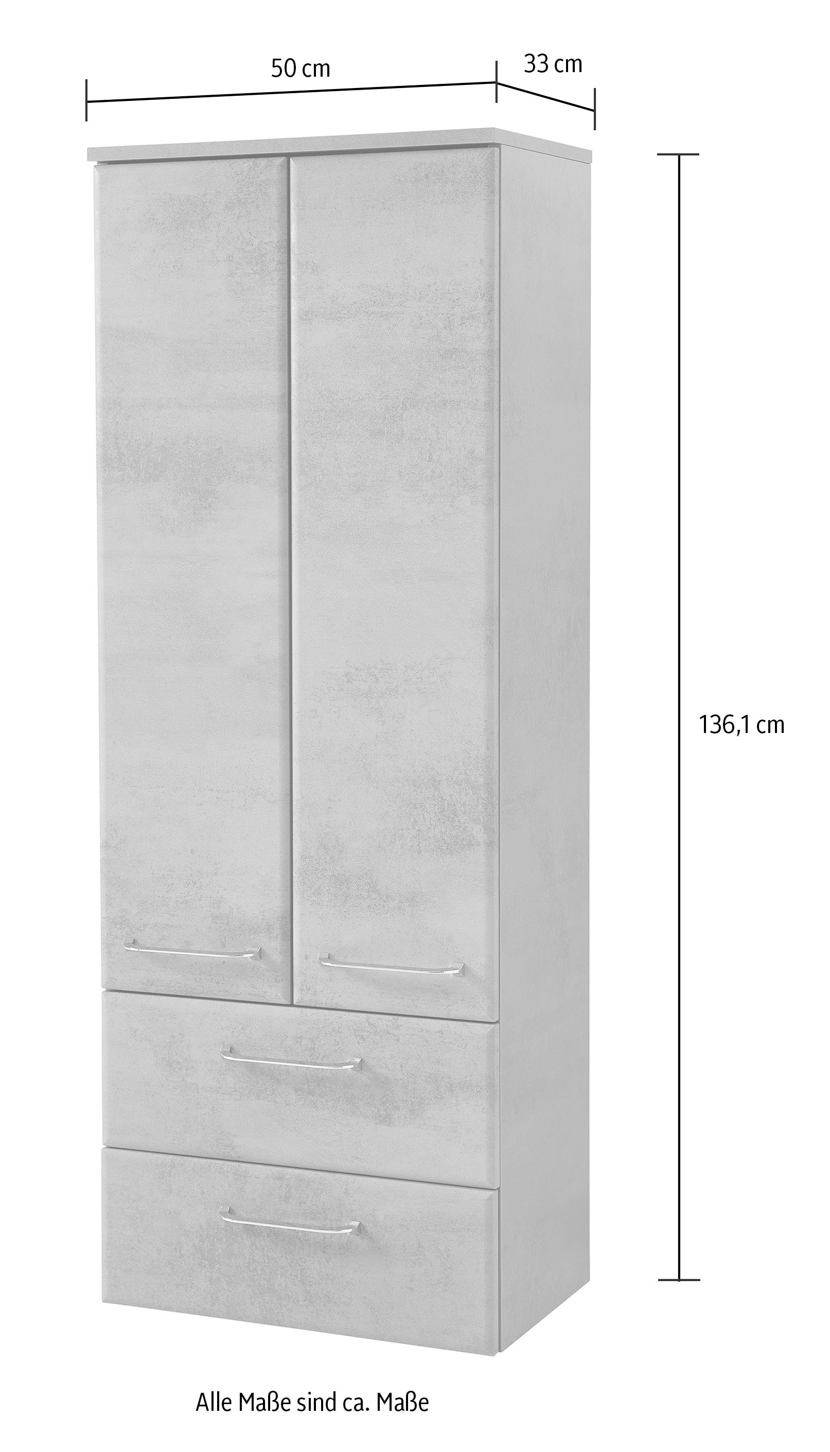 Saphir Badmöbel-Set »Quickset 945 3-teilig, Keramik-Waschtisch mit LED-Spiegelschrank«, (4 St.), Midischrank, 7 Türen, 3 Schubladen, 8 Einlegeböden, inkl. Türdämpfer