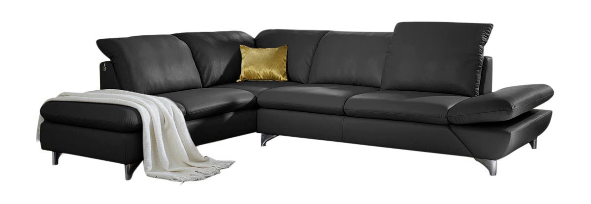 W.SCHILLIG Ecksofa »taoo, elegant und zeitlos, bequem, L-Form«, mit Sitziefenverstellung & Kopfteilverstellung