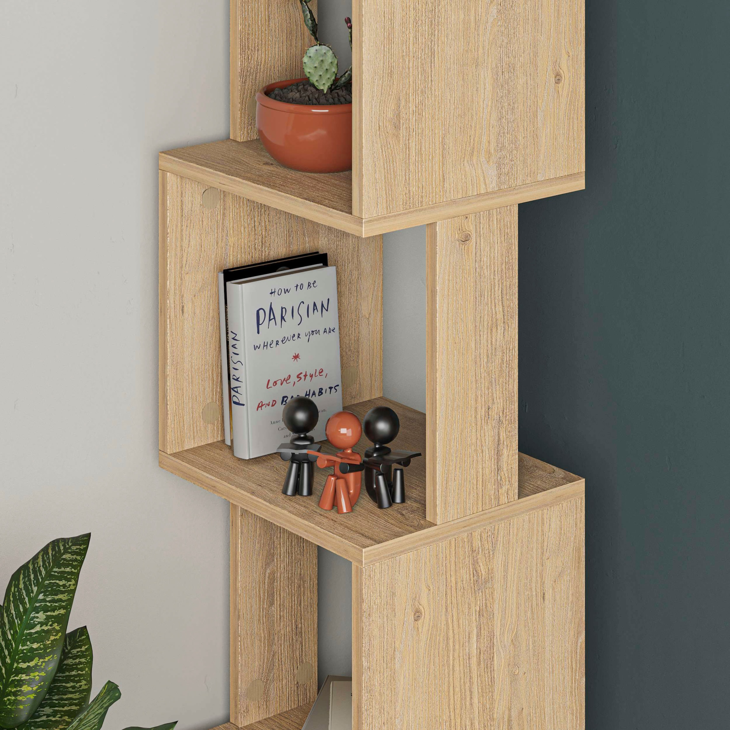 Decortie Bücherregal »Piri Bücherregal«, (Packung), Leichte Montage, Lagerung, Platzsparend