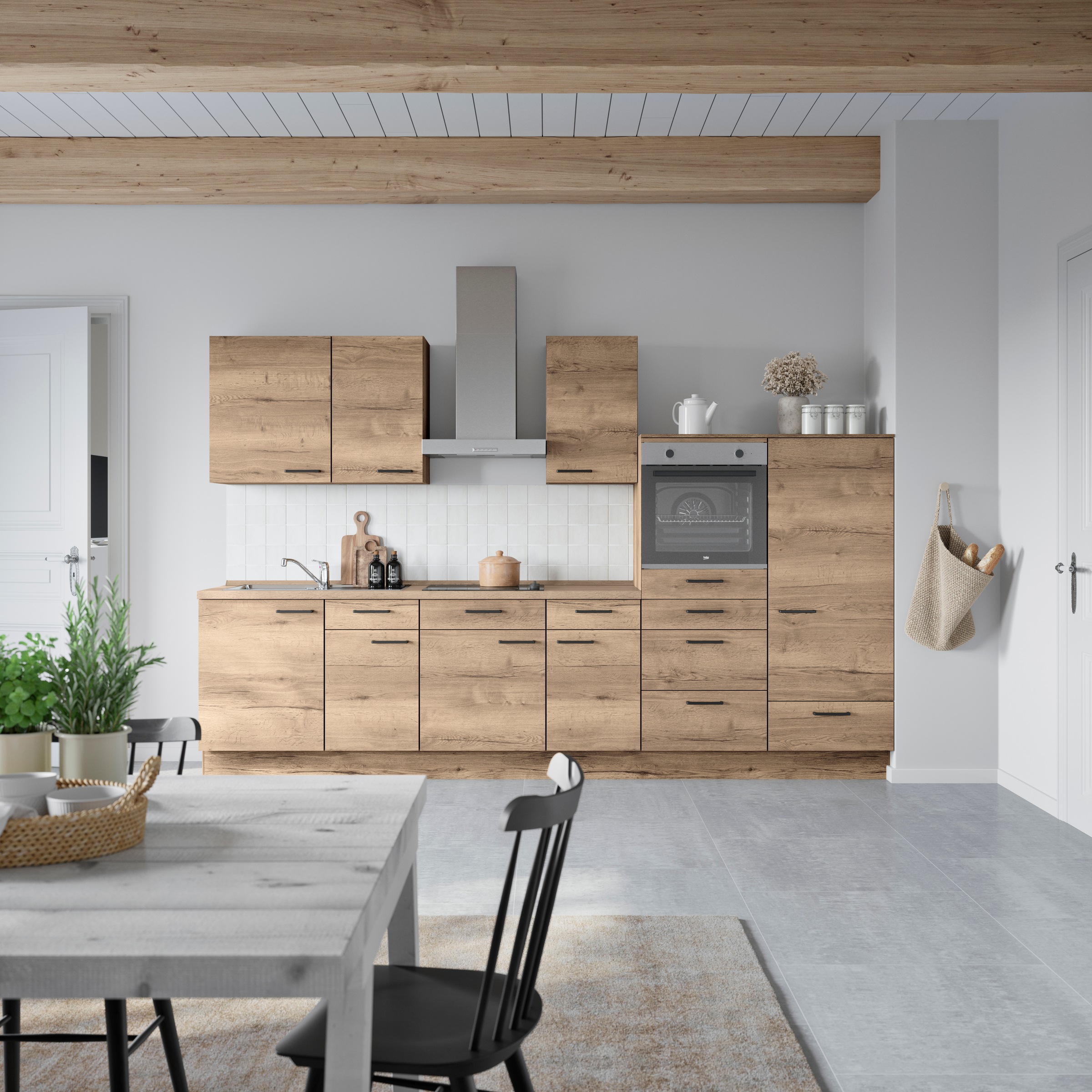 nobilia® Küchenzeile »"Structura I"« vormontiert, Ausrichtung wählbar, Brei günstig online kaufen