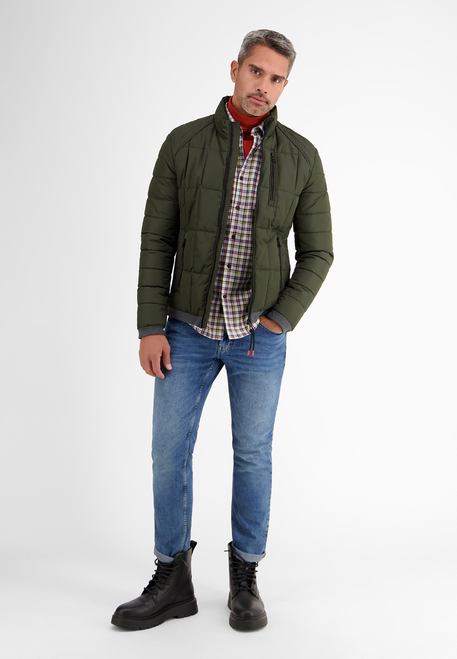 LERROS Langarmhemd »LERROS Langarmhemd mit Herringbone-Karo«