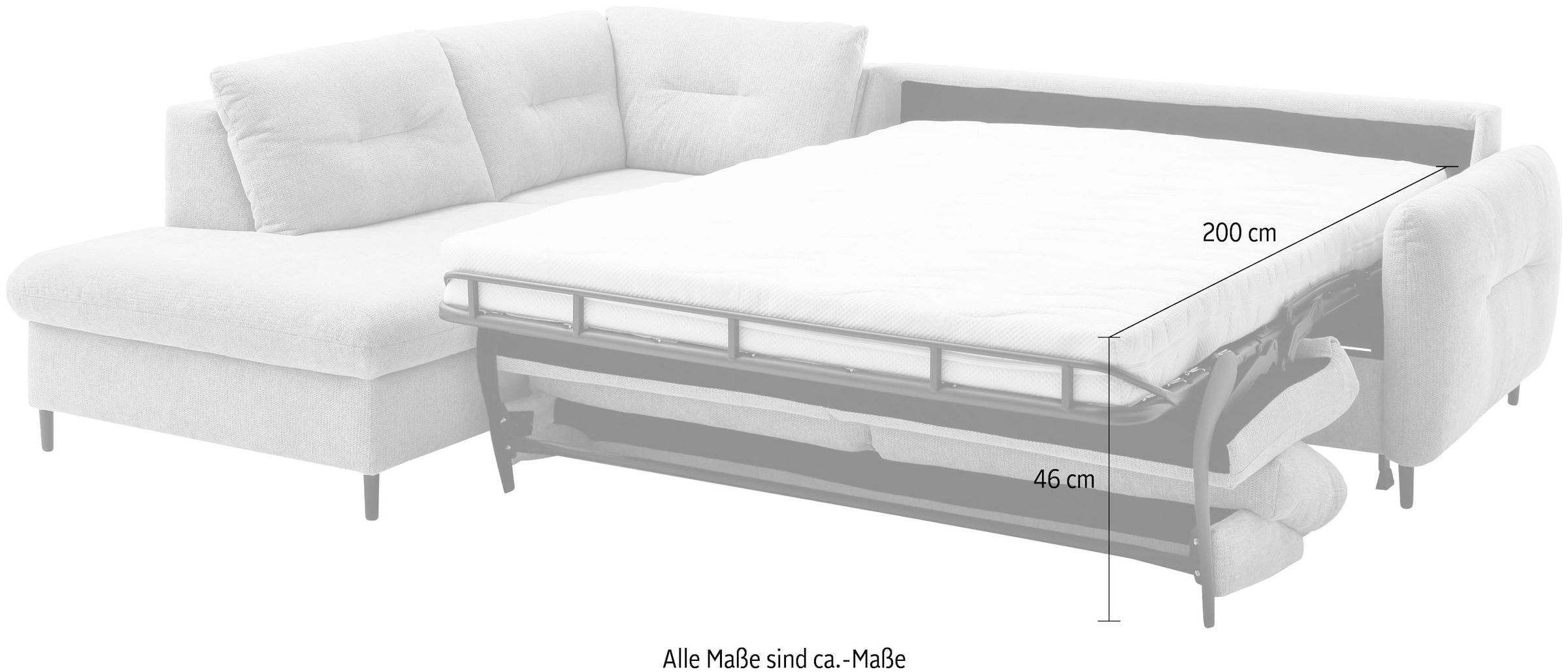 Home affaire Ecksofa »Clevina, L-Form mit Kaltschaummatratze« Längsschläfer mit echter Dauerschläferfunktion & flexibel stellbar