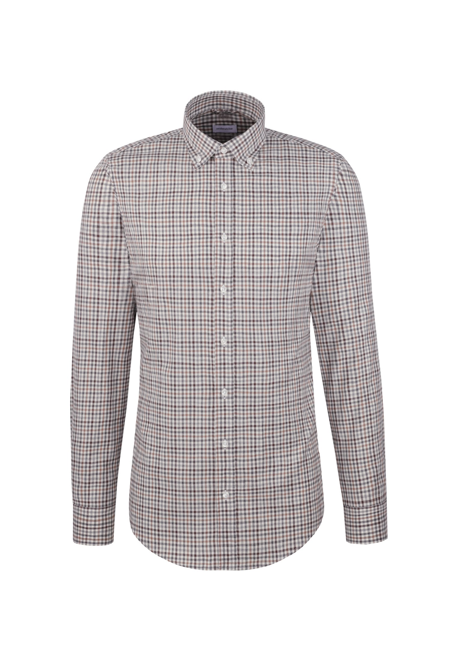 seidensticker Flanellhemd »Schwarze Rose«, Slim 1/1 Button-Down-Kragen Karo