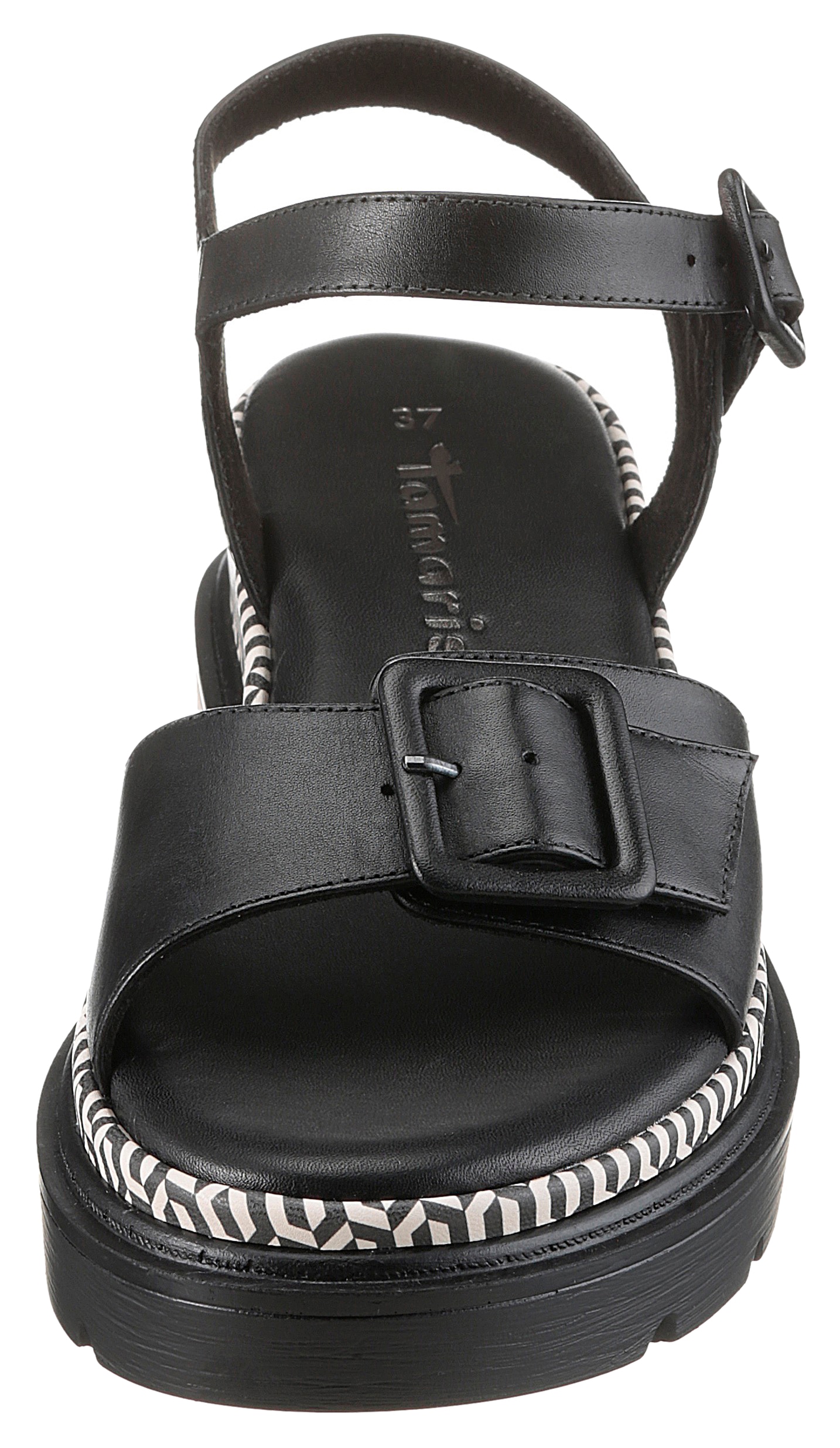 Tamaris Keilsandalette  , Riemchensandale, Sommerschuh mit Muster am Plateau