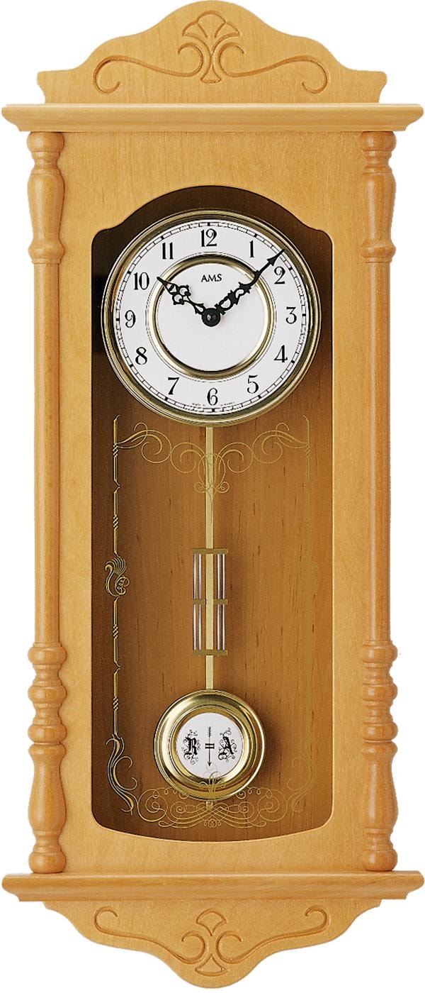 AMS Pendelwanduhr »W7013/16«, Quarzuhr, Holz-/Glasgehäuse,Esszimmer,Wohnzim günstig online kaufen