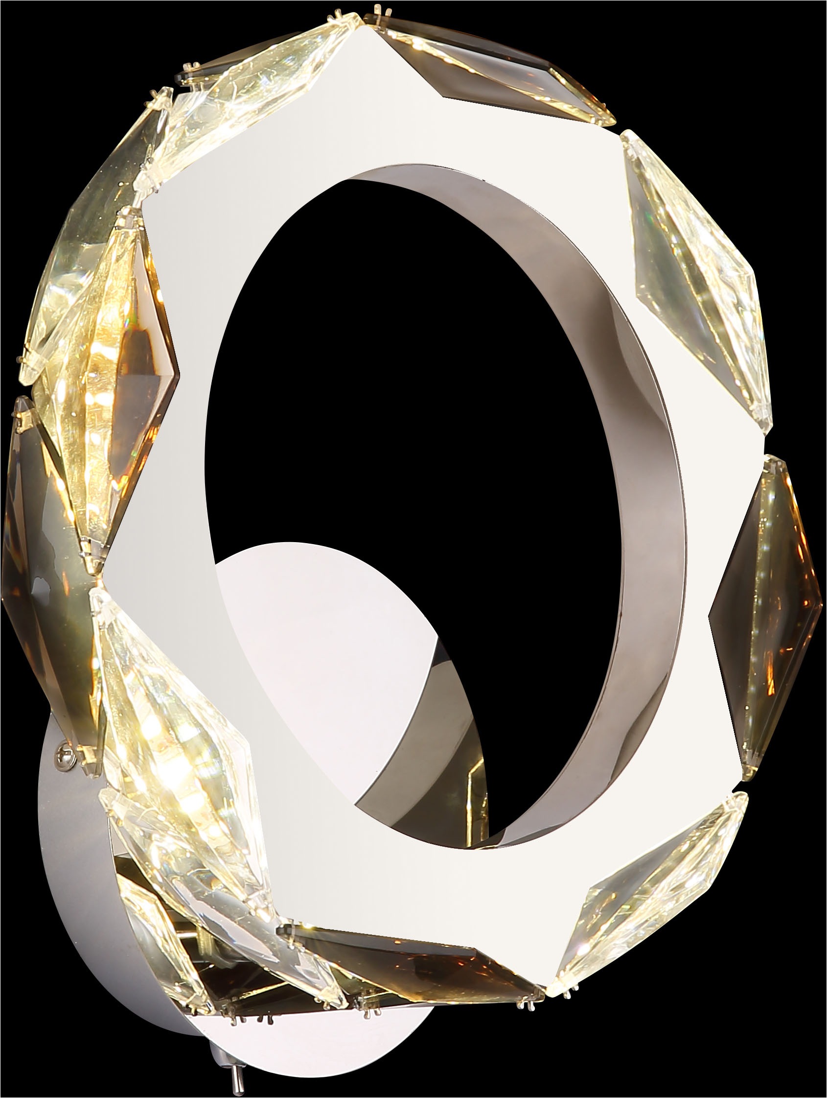 GLOBO LIGHTING LED Wandleuchte »KARILION« LED-Modul Tageslichtweiß Wandlampe/Acrylkristalle rauchfarben/BxH: 240x255mm