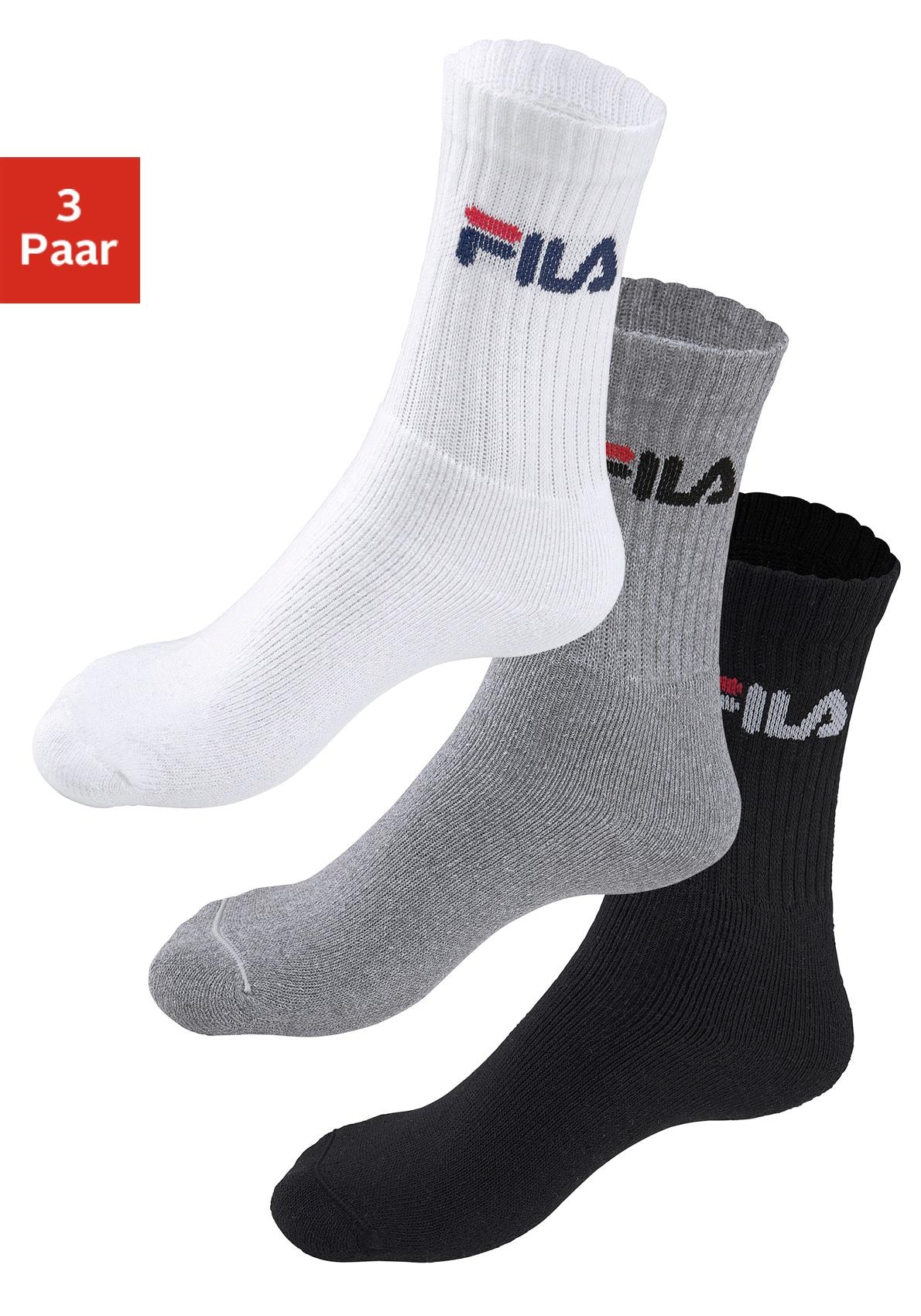 Fila Tennissocken, (3er Pack), mit verstärkten Belastungszonen