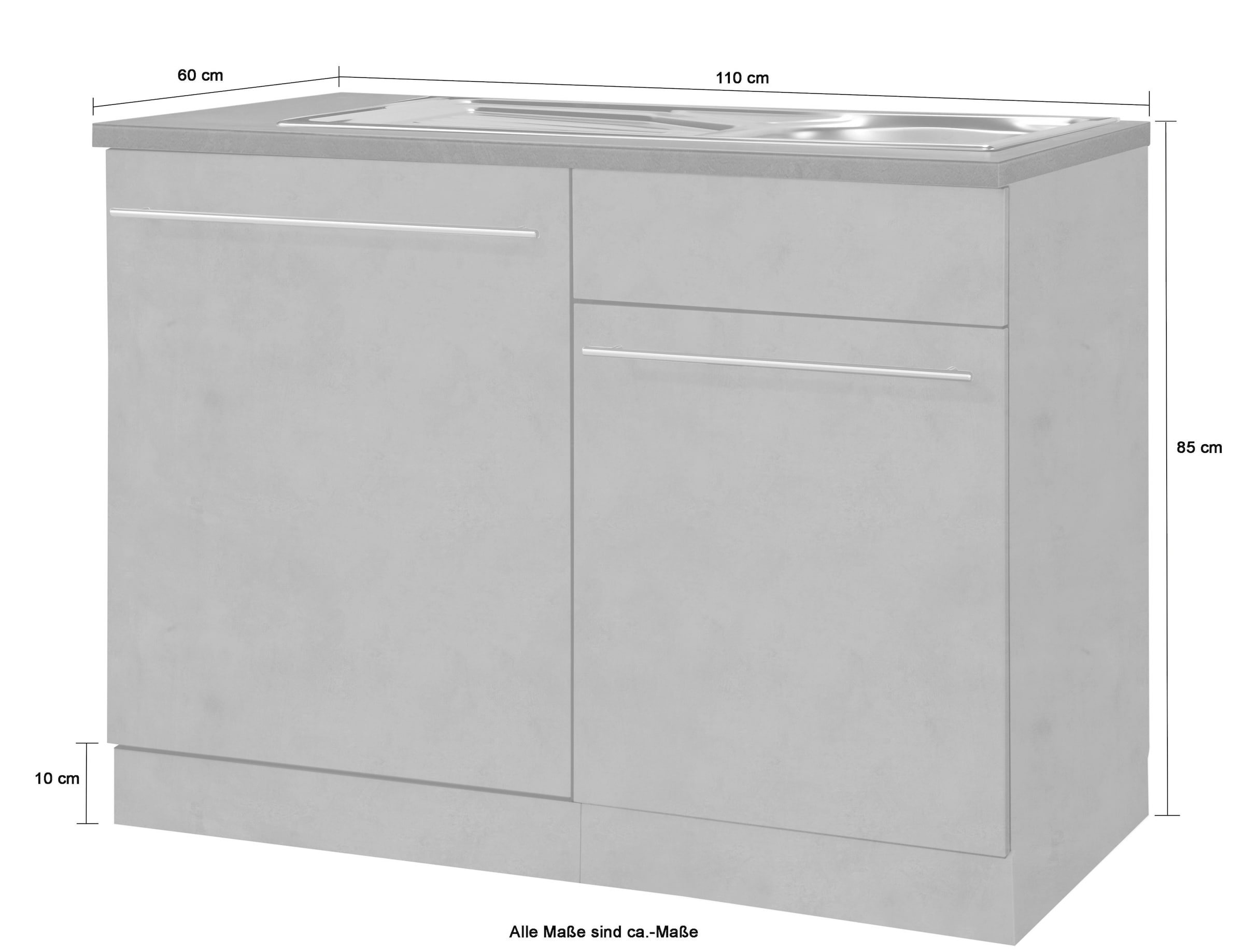 wiho Küchen Spülenschrank »Chicago«, 110 cm breit, inkl. Tür/Sockel für  Geschirrspüler auf Rechnung kaufen