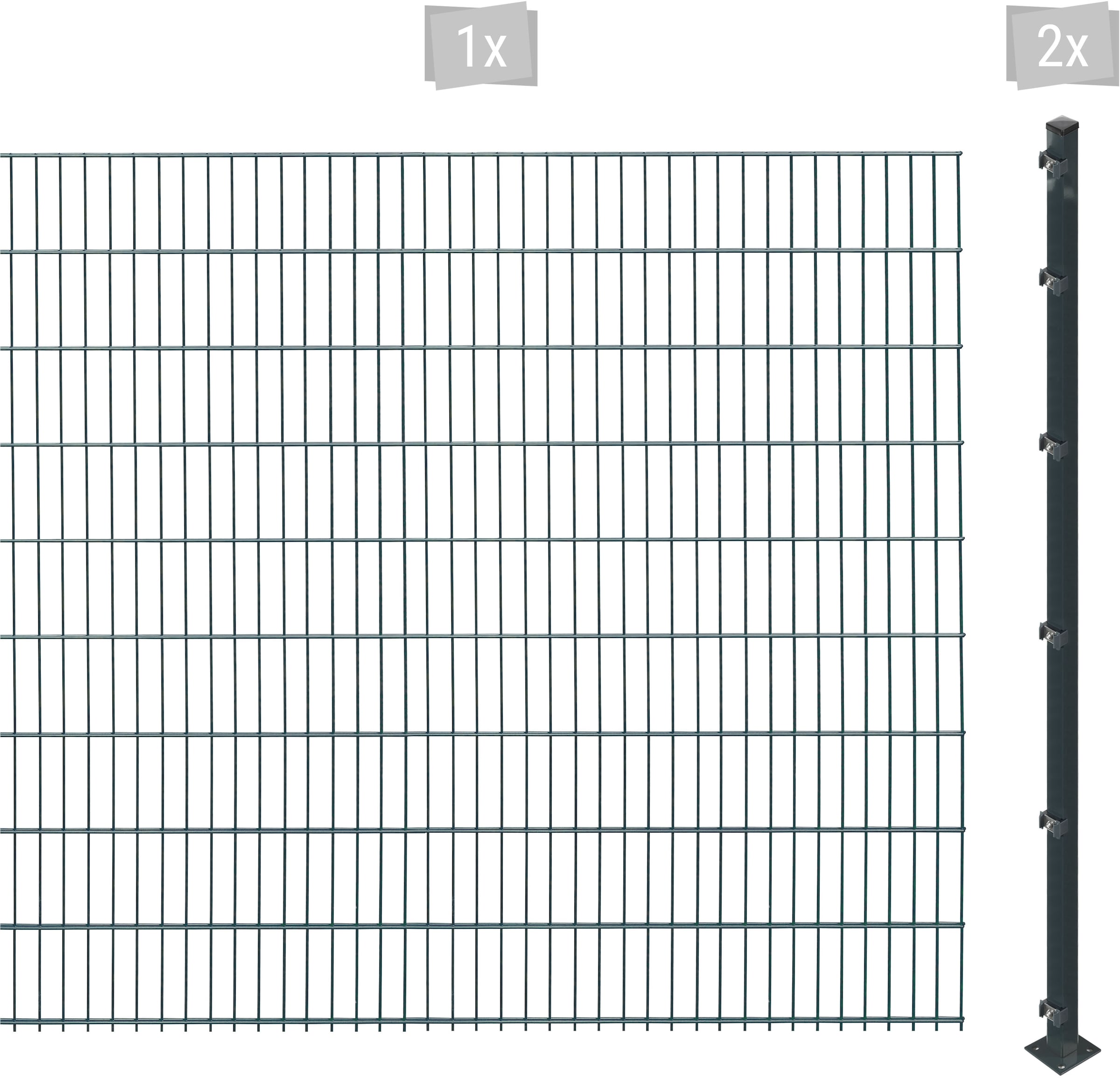 Arvotec Doppelstabmattenzaun »ESSENTIAL 183 zum Aufschrauben« Zaunhöhe 183 cm, Zaunlänge 2 - 60 m