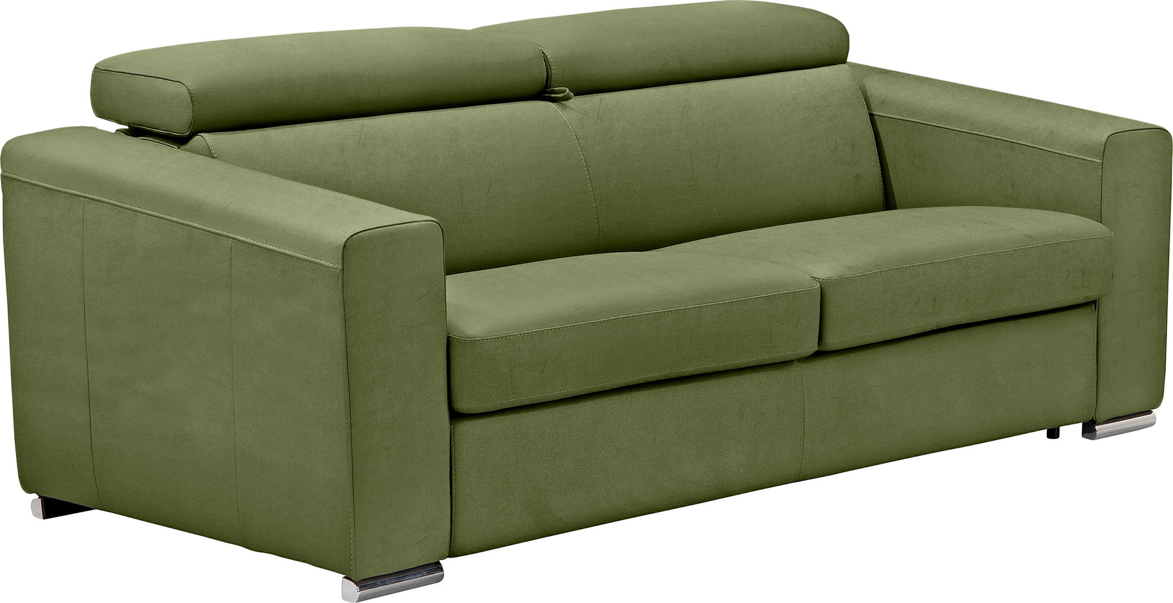 Egoitaliano Schlafsofa »Cabiria, Design und super Sitz- und Liegekomfort«, Sofa inkl. Schlaffunktion, Kopfteile verstellbar, mit Metallfüßen