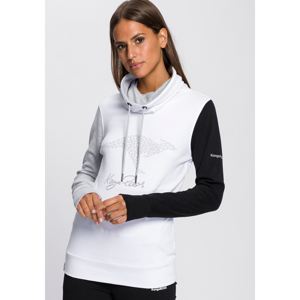 KangaROOS Sweatshirt, mit kontrastfarbenen Ärmeln im neuen Colour-Blocking-Design