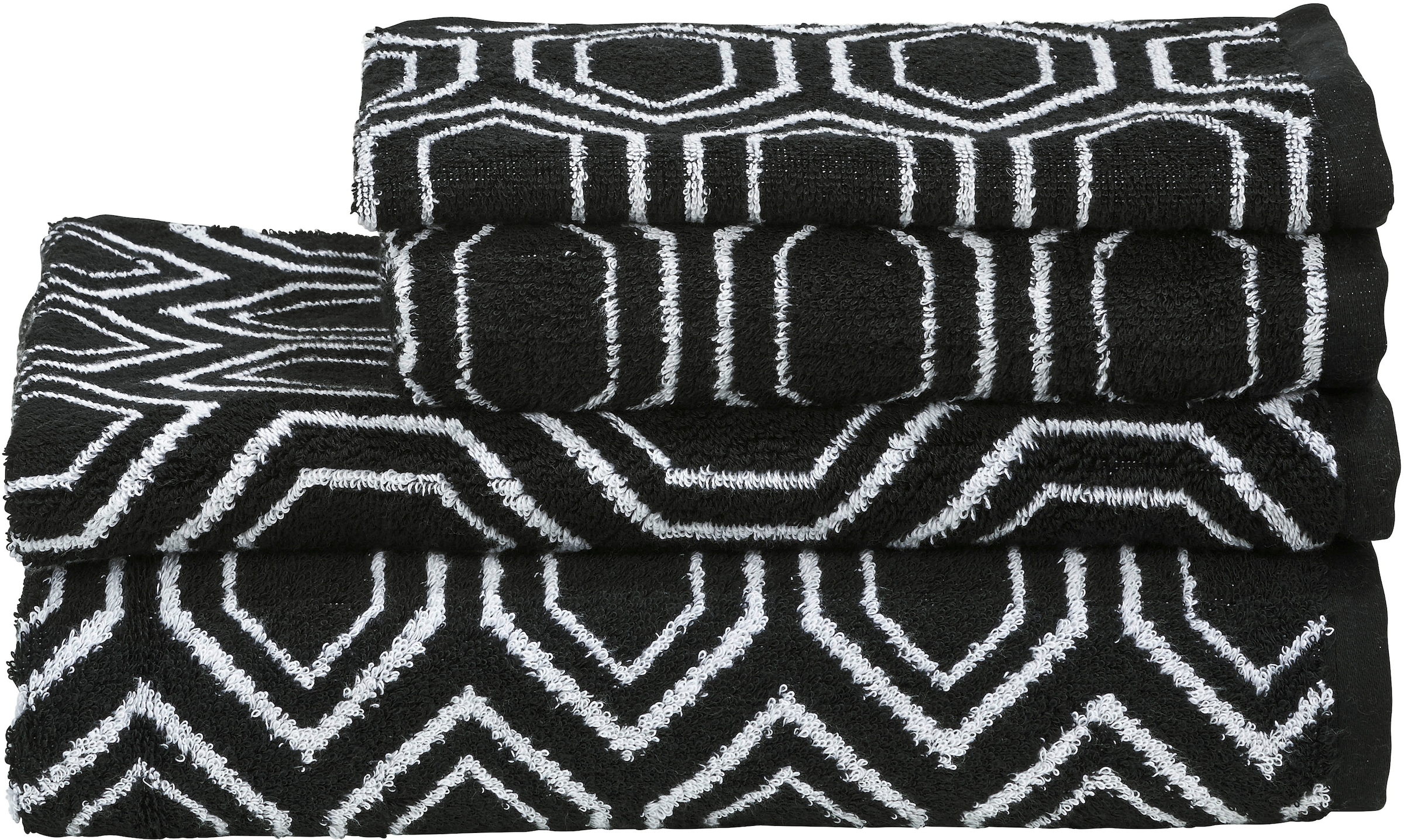 done.® Handtuch Set »DAILY SHAPES«, 4 tlg., Jacquard-Walkfrottier günstig online kaufen