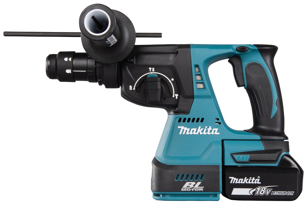 Makita Kombihammer »DHR243RTJ«, (Set), für SDS-PLUS 18 V, 5,0 Ah, inkl. Akku, Ladegerät und Koffer