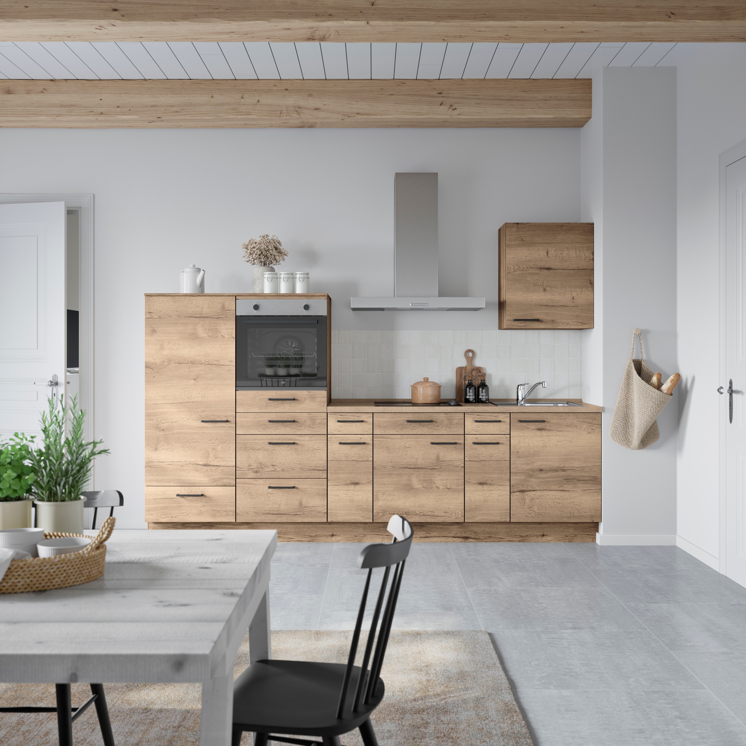 nobilia® Küchenzeile »"Structura I"«, vormontiert, Ausrichtung wählbar, Bre günstig online kaufen