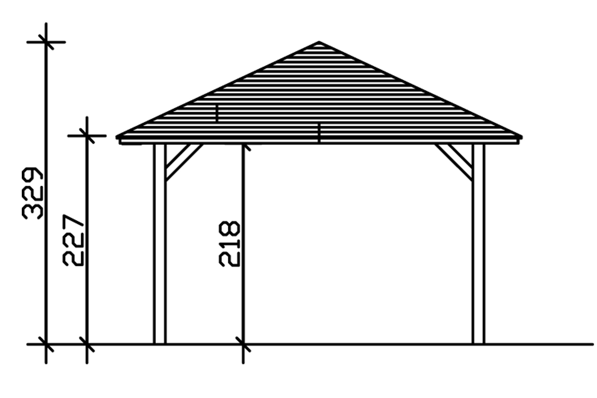 Skanholz Einzelcarport »Taunus«, Holz, 335 cm, Anthrazit