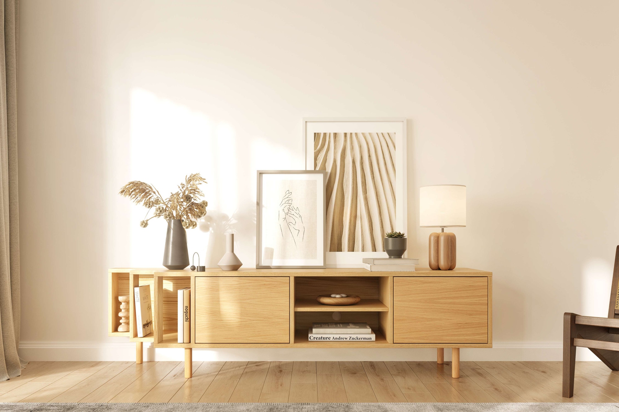 Woodman TV-Board »Shift«, mit Echtholzfurnier aus Eiche, Breite 189 cm, mit Push-to-Open
