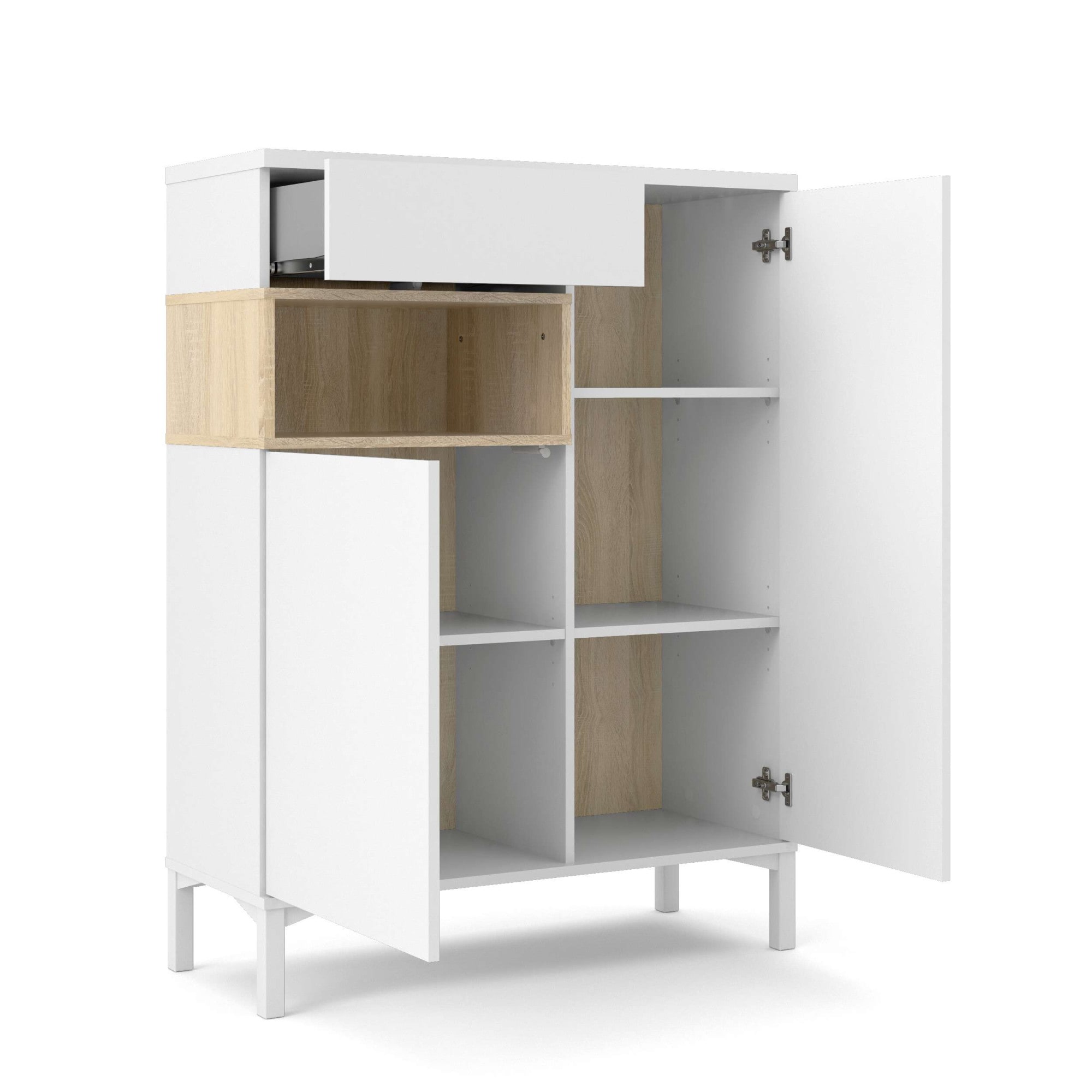 INOSIGN Highboard »Roommers, Anrichte, Stauraum, Sideboard«, Kommode, Höhe 118 cm, Breite 88,7 cm, 1 offenes Fach mit Rahmen-Optik