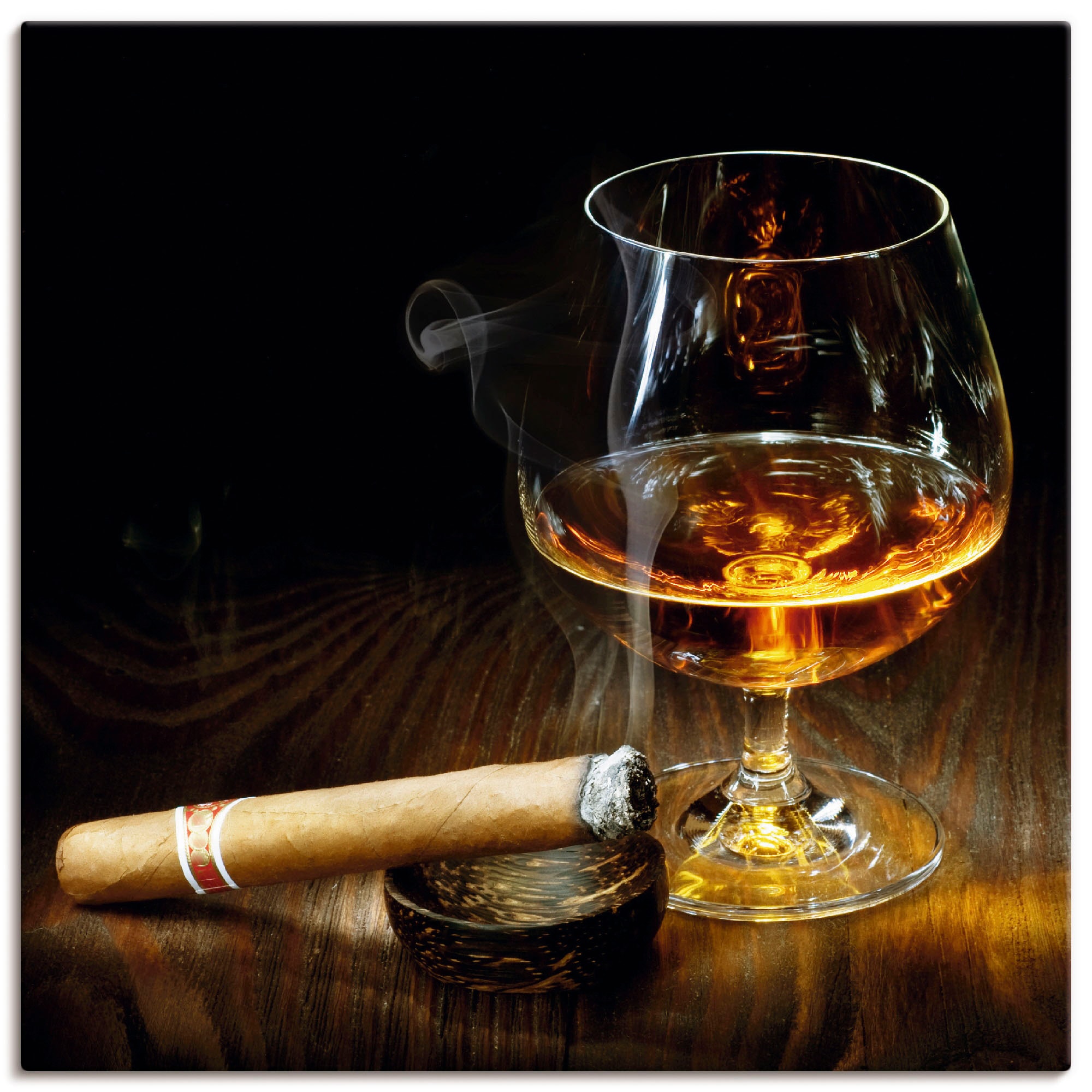 Artland Wandbild Cognac«, Alubild, versch. kaufen oder und als Poster »Zigarre (1 Leinwandbild, St.), online Zigarren, in Wandaufkleber Größen
