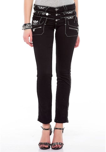 Cipo & Baxx Slim-fit-Jeans, mit modischem Dreifach-Bund in Slim Fit kaufen