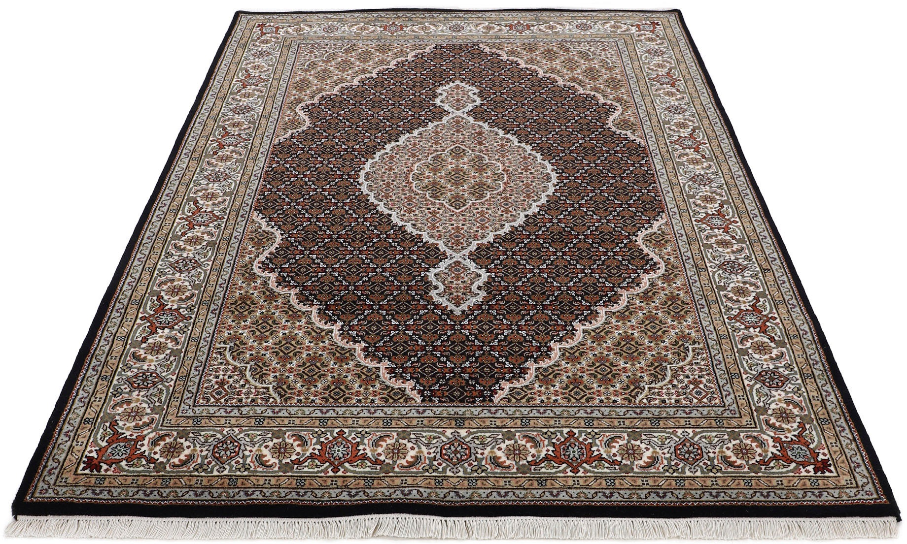 Woven Arts Orientteppich »Orientteppich Tabriz Mahi«, rechteckig, 15 mm Höhe, handgeknüpft, Wohnzimmer, reine Wolle