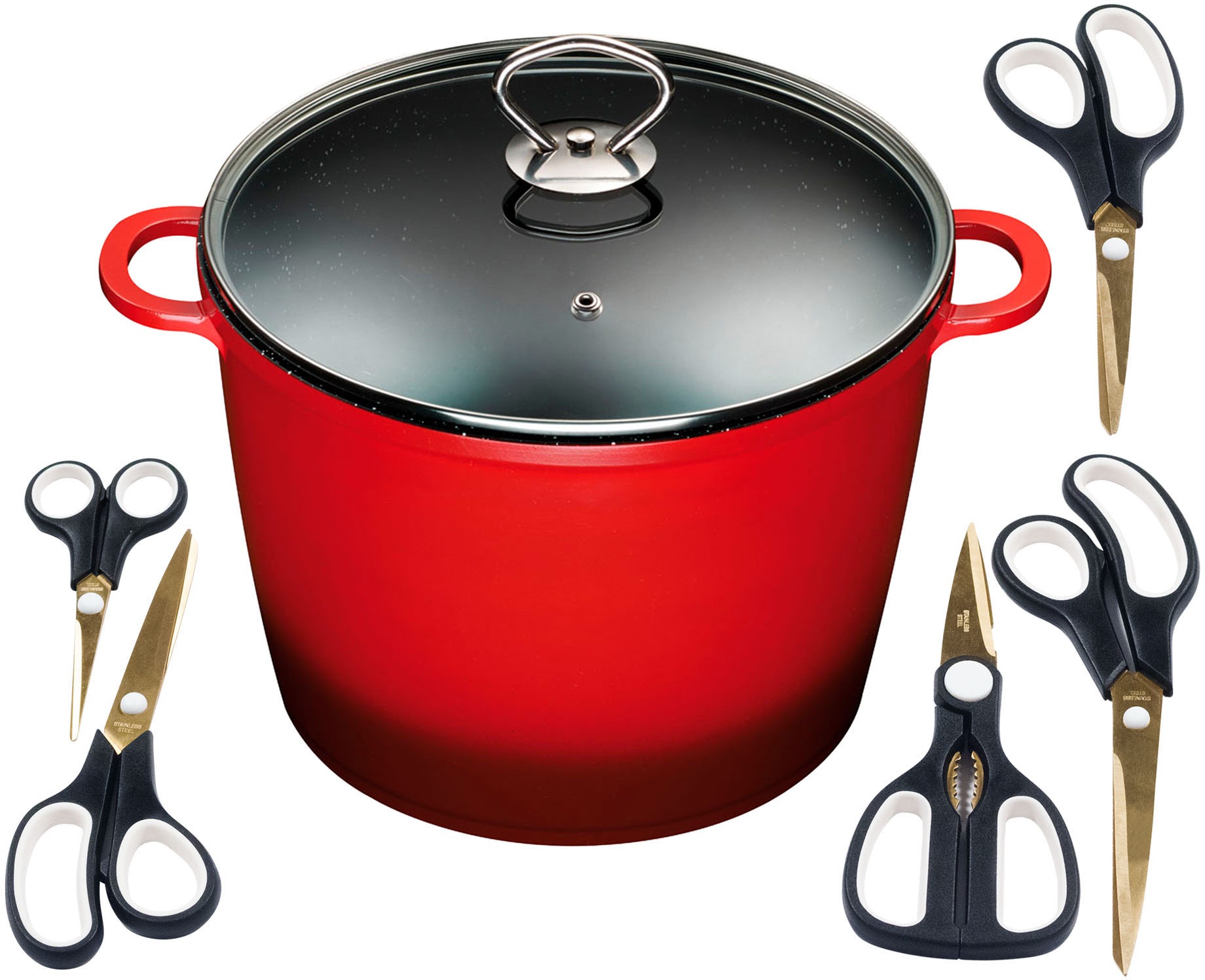 KING Suppentopf, Aluminiumguss, (Set, 7 tlg.), Kochtopf 7LØ24cm +Glasdeckel günstig online kaufen