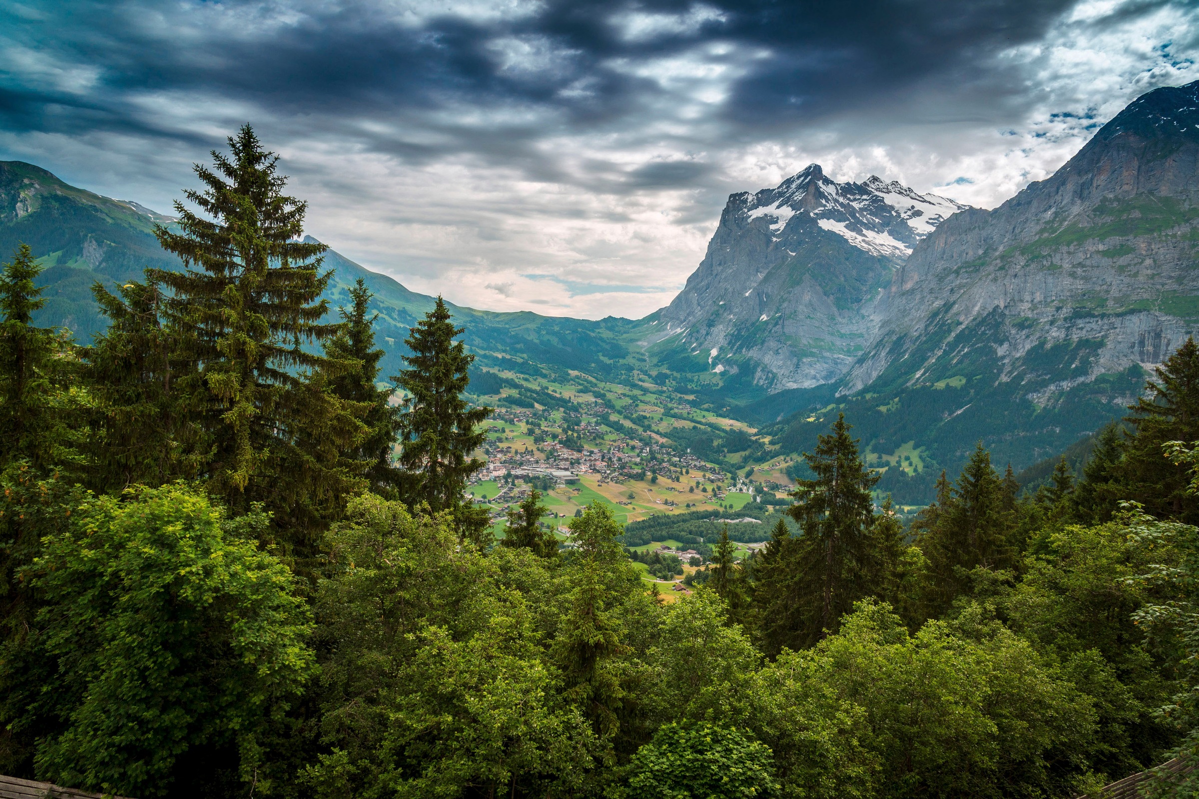 A.S. Création Leinwandbild »Mountain Views«, Kunst-Landschaft-Kinder, (1 St.), Bild Landschaft Bäume Gebirge Keilrahmen Leinwand-Bild Wohnzimmer Wand