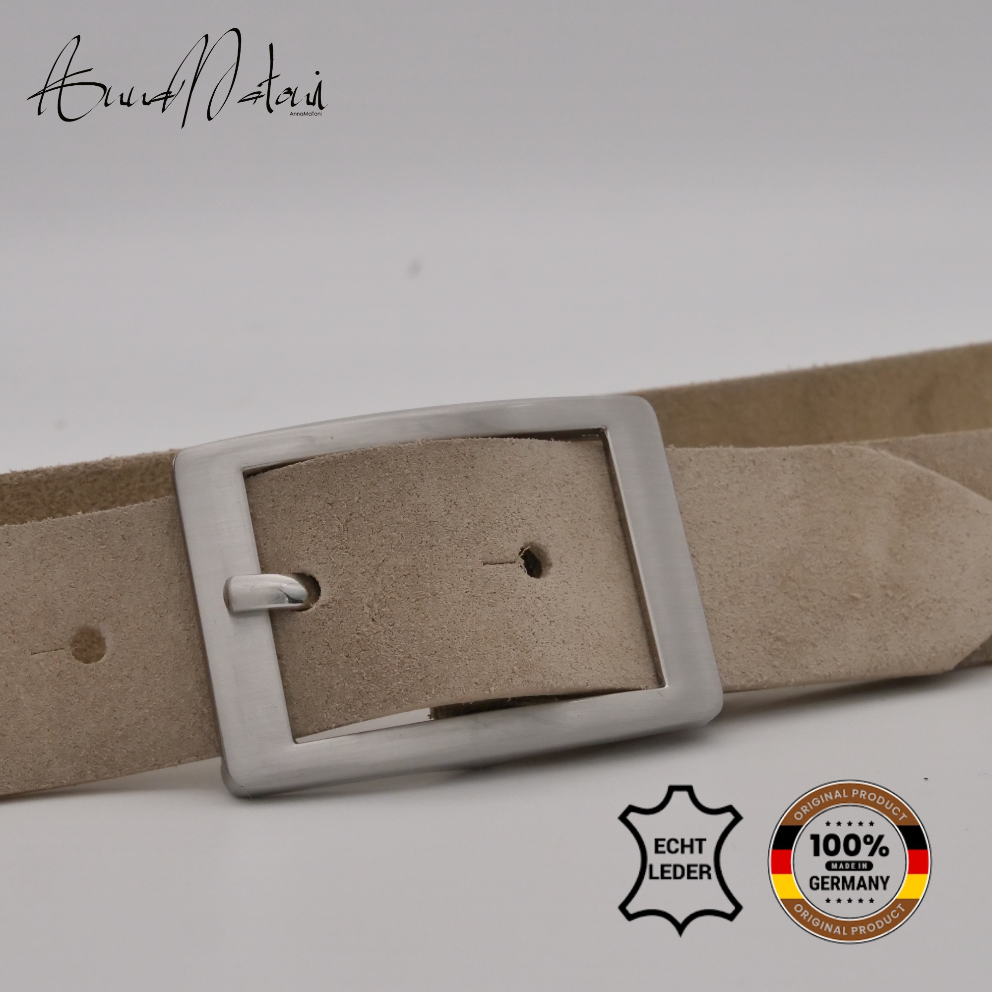 AnnaMatoni Ledergürtel »AnnaMatoni Damen Ledergürtel hochwertiges Velour Leder 3cm echt«