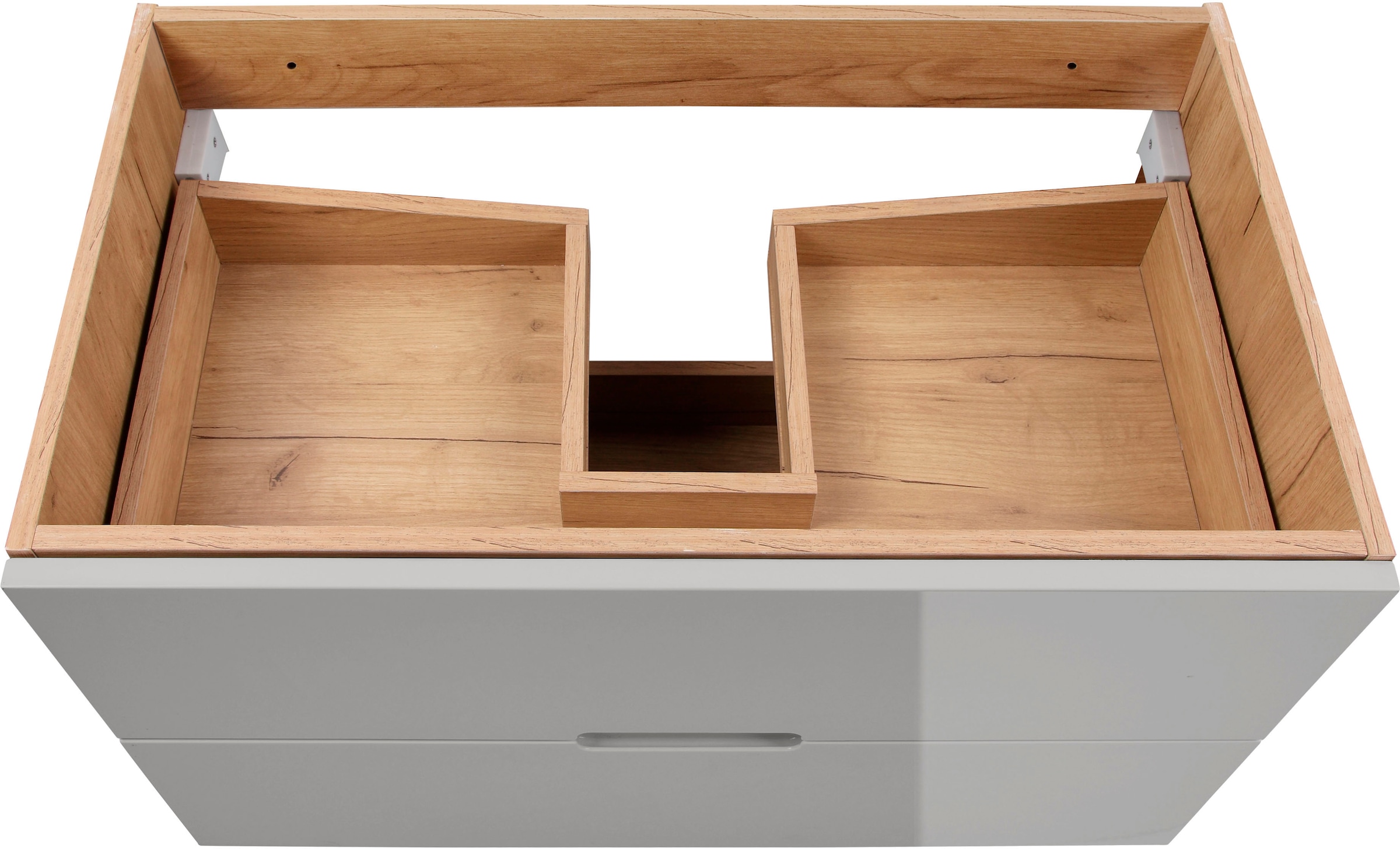 welltime Badmöbel-Set »Lund Badmöbel Set Badschrank Badezimmerset«, (Komplett-Set, 3 St.), Waschtisch, Spiegelschrank und Becken Breite 80cm