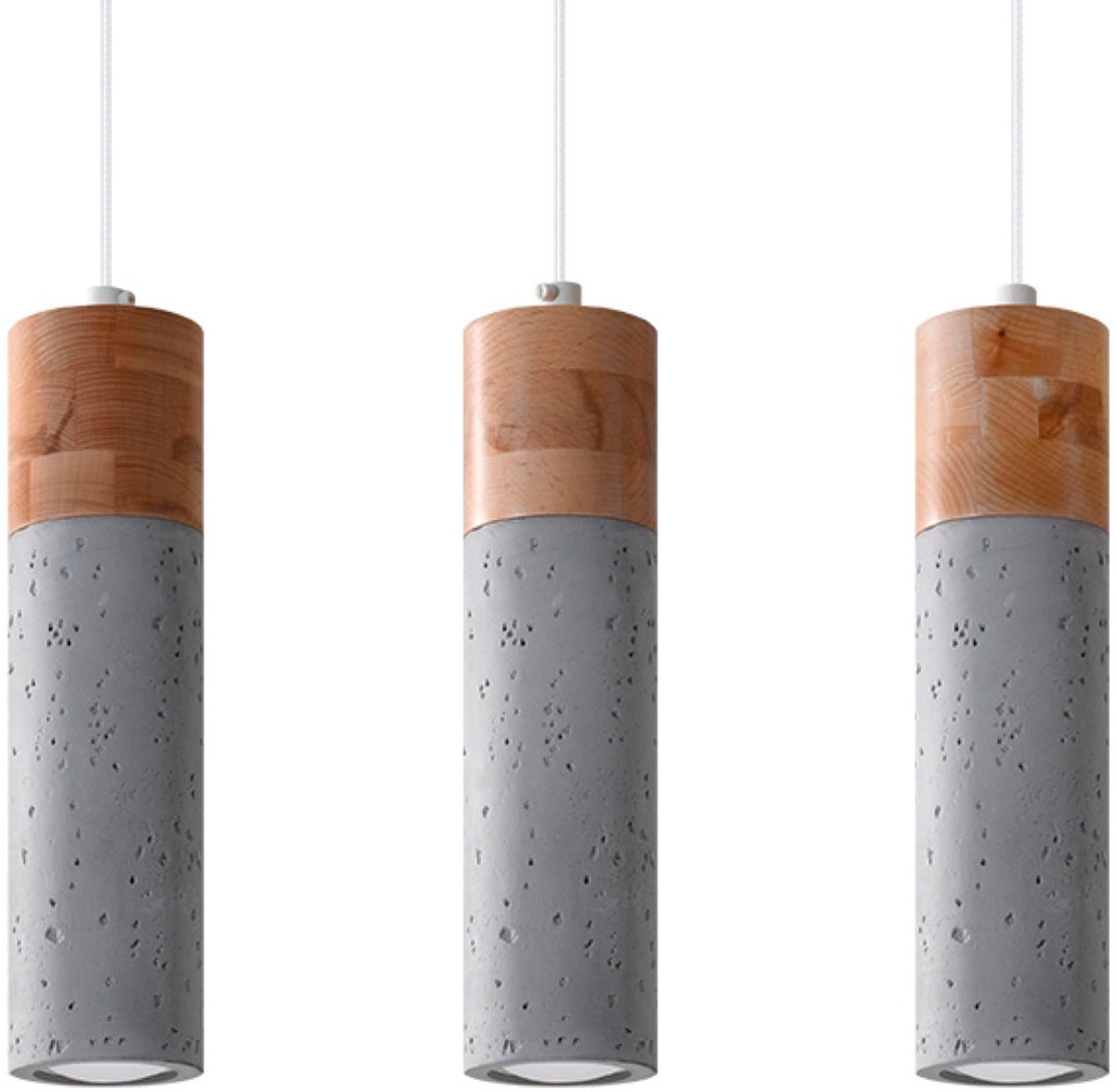 SOLLUX LIGHTING Hängeleuchte »ZANE« GU10 1 Stk. Slush -Einstellung Graues natürliches Holz