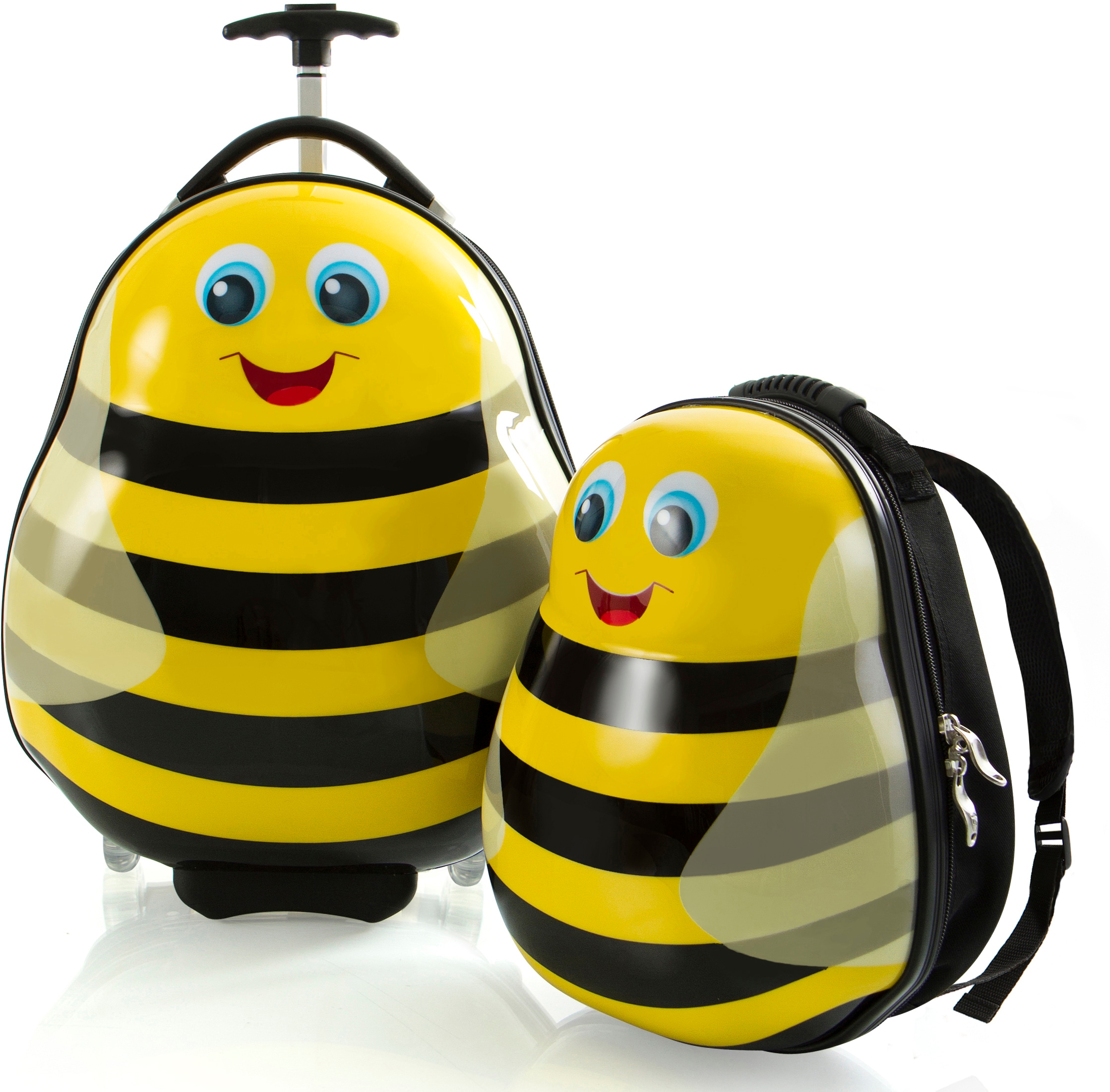 HEYS Kinderkoffer »Travel Tots, 46 cm, Hummel« Set, 2 Stk. tlg. 14 l 2 Rollen x Joachim Llambi Kindertrolley Kinder Reisegepäck Yellow/Black