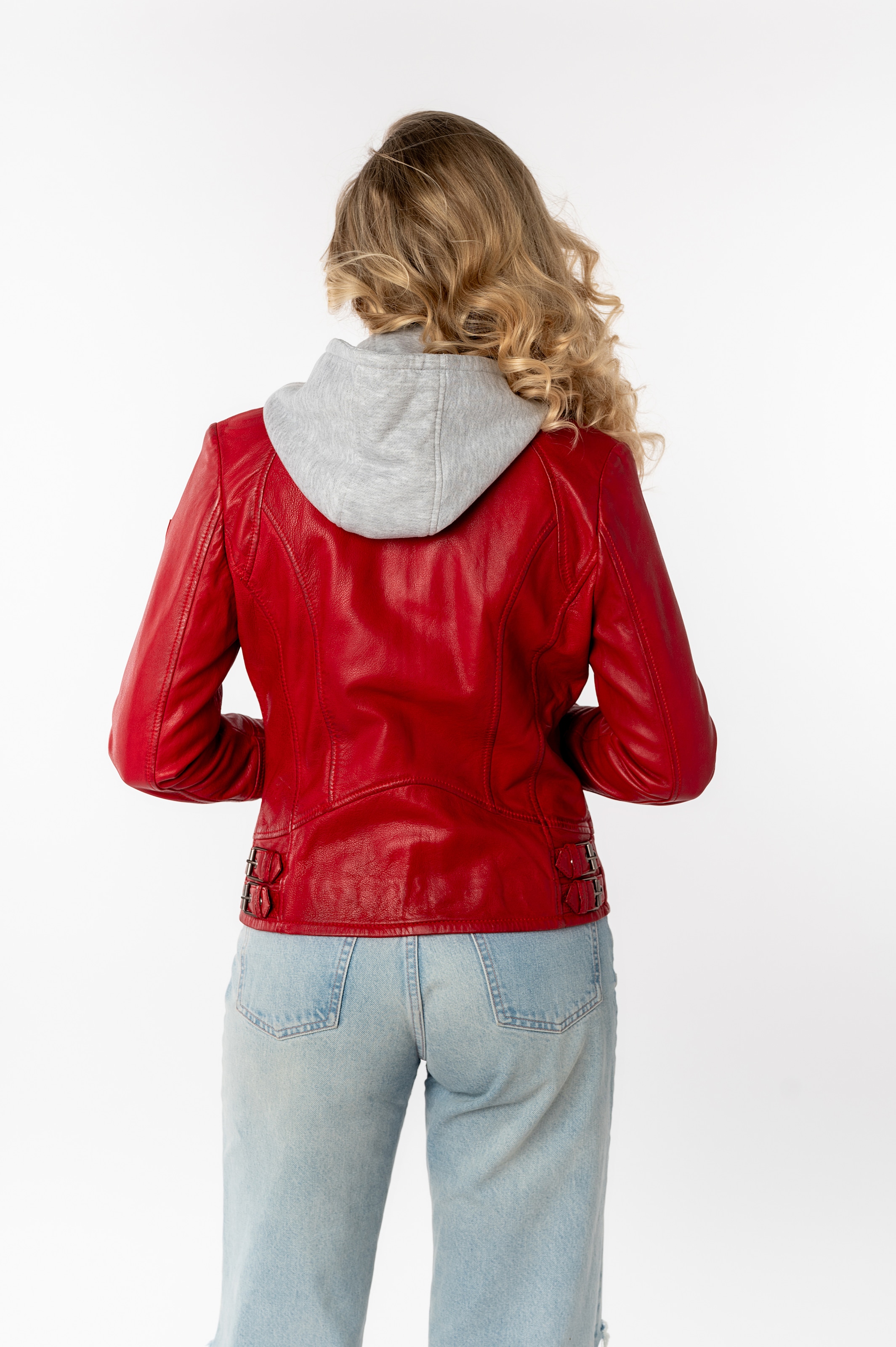 Mauritius Lederjacke »NOLA«, mit Kapuze, Two-in-One Style - mit abnehmbarer Jersey-Kapuze
