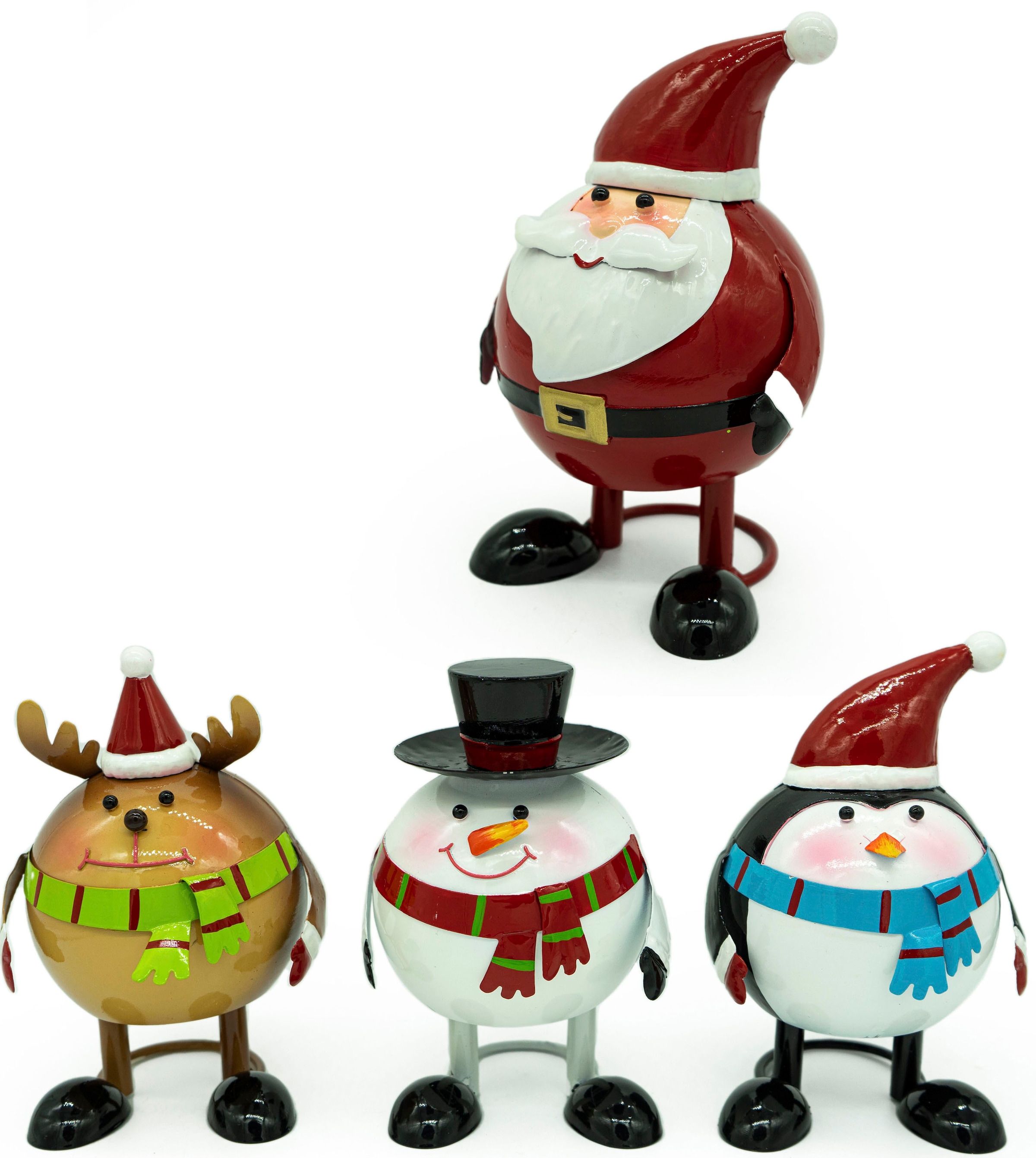 NOOR LIVING Weihnachtsfigur »Dekofigur aus Metall, Höhe ca. 14 cm«, Wackelfigur, Winterdeko zum Stellen