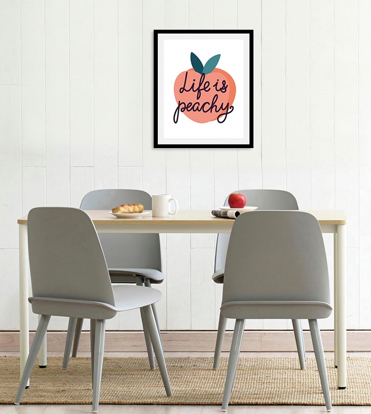 queence Bild »Life is peachy«, Obst-Obst Bilder-Schriftzug-Humor, (1 St.), günstig online kaufen