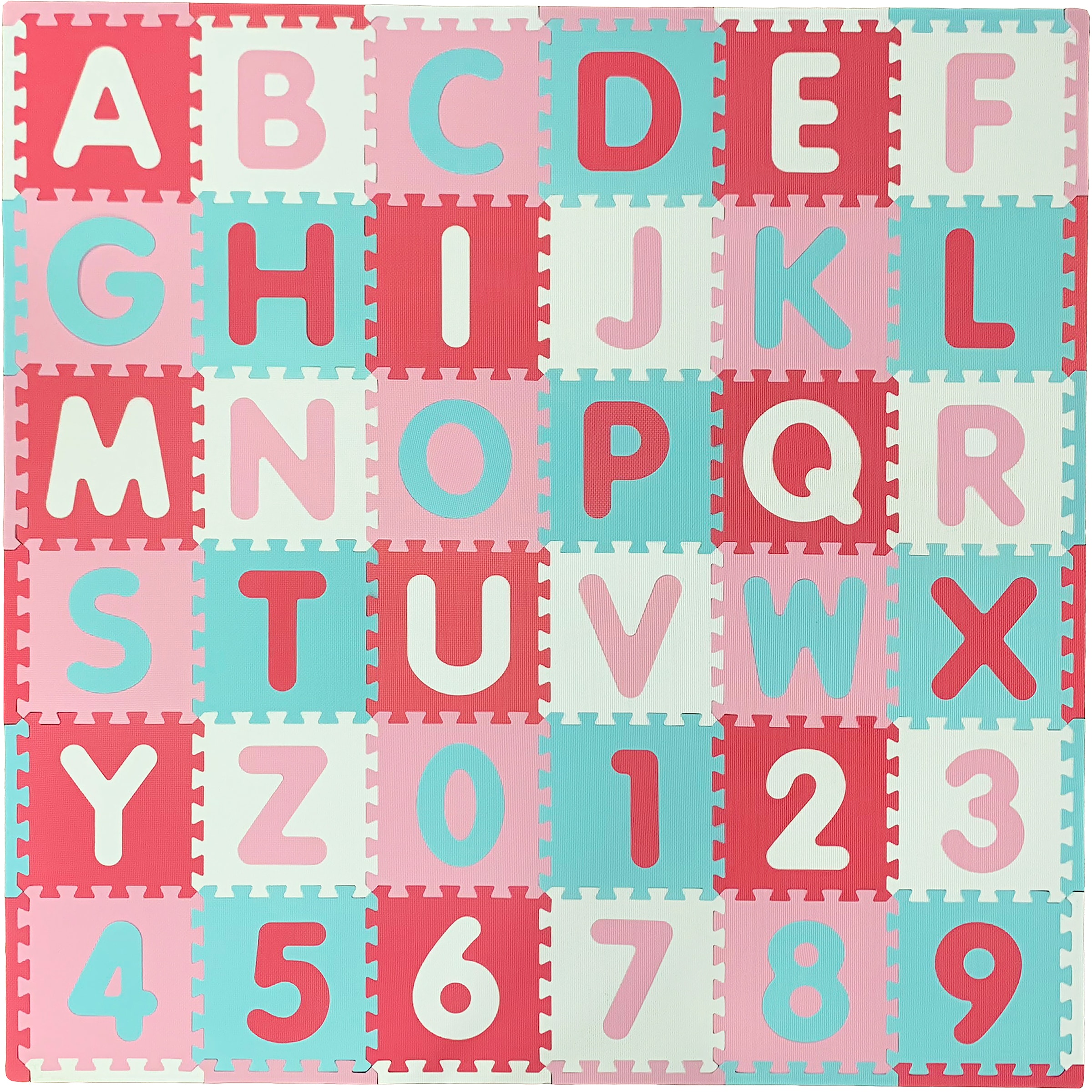 Knorrtoys® Puzzle »Alphabet + Zahlen, Pink-rosa«, Puzzlematte, Bodenpuzzle