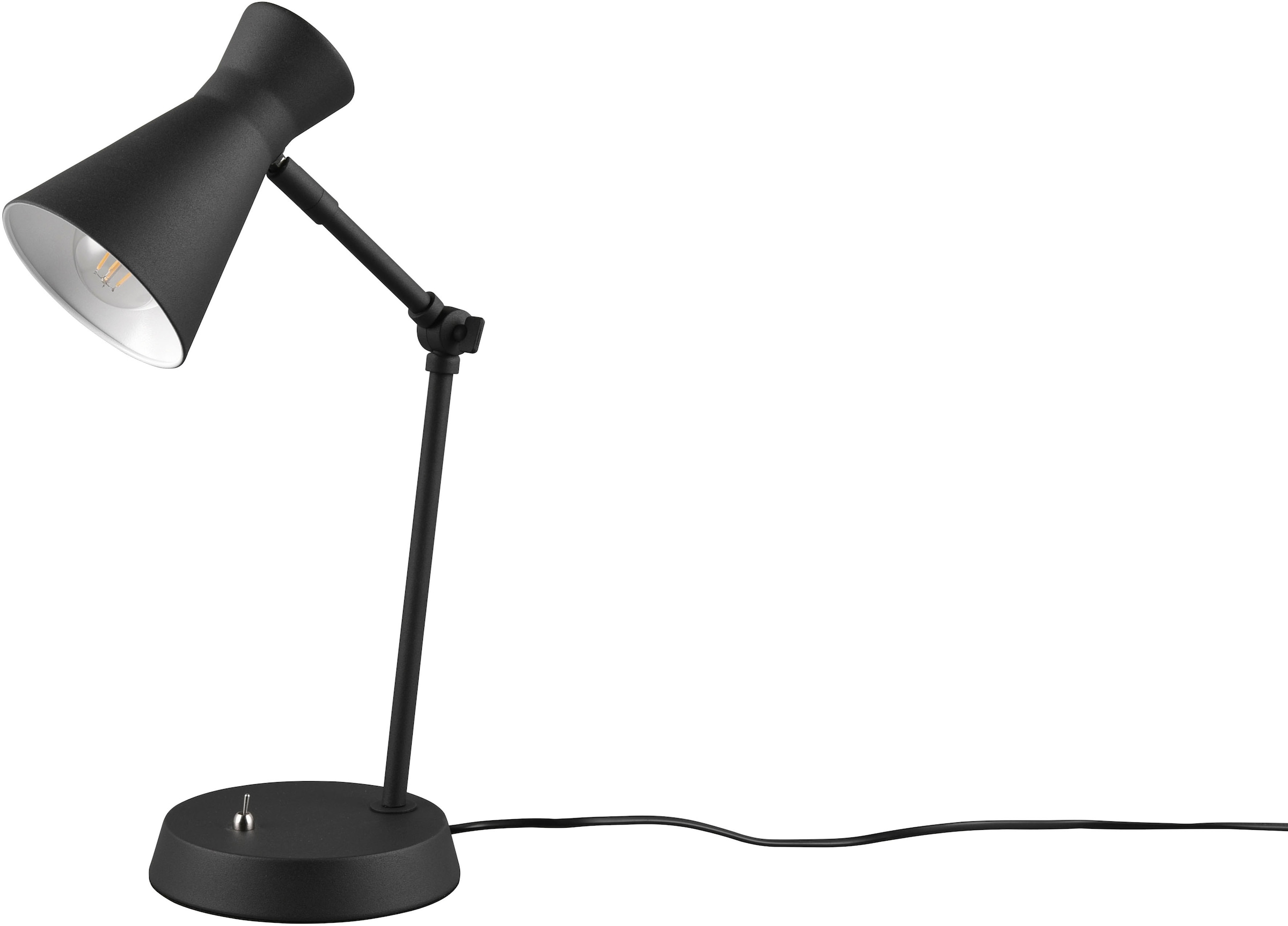 REALITY Leuchten Schreibtischlampe »Enzo«, 1 flammig, Leuchtmittel E27 | ohne Leuchtmittel, Tischlampe mit Kippschalter, exkl E27 Leuchtmittel (10W), verstellbar