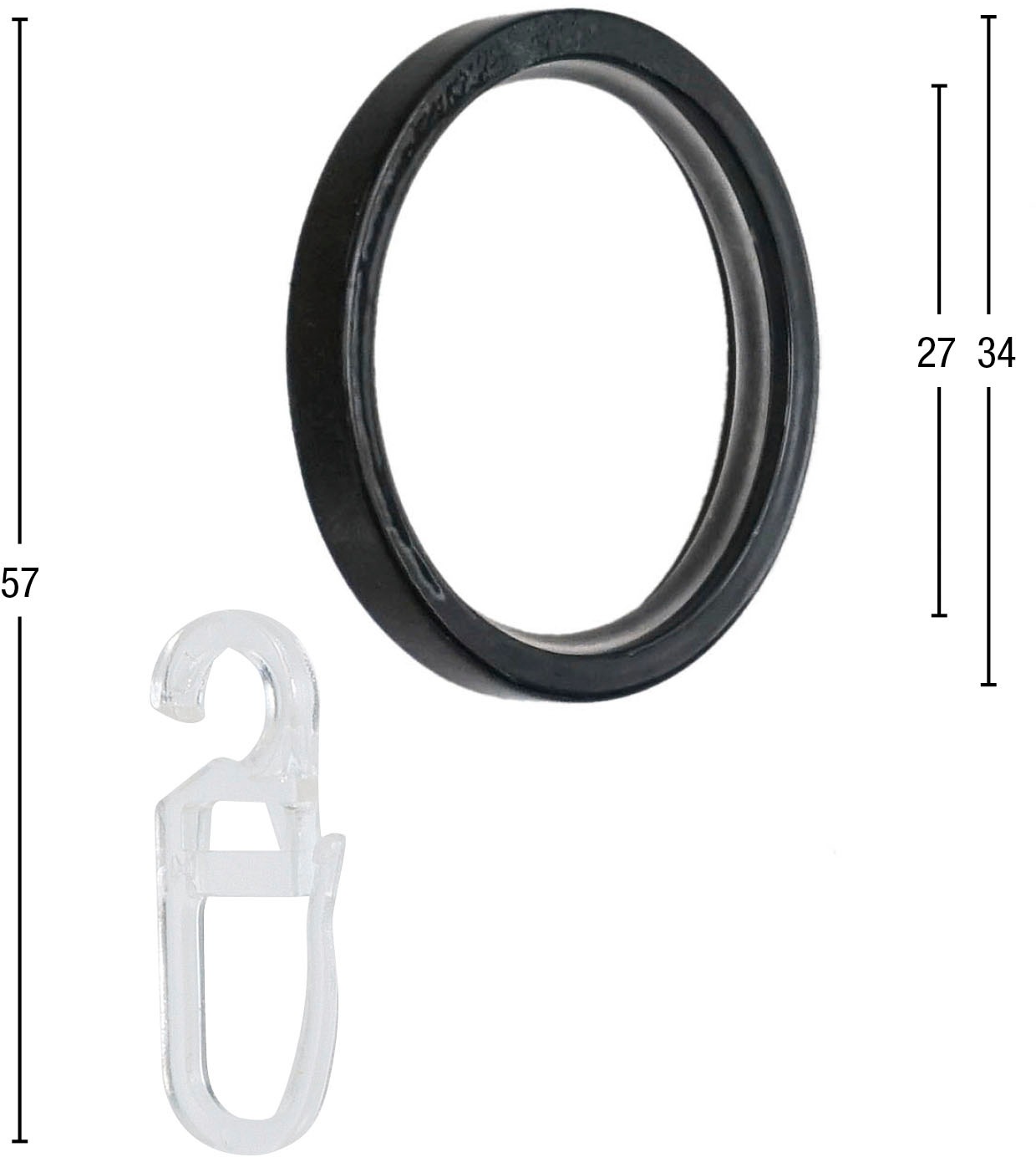 GARESA Flachring »Flachring mit Haken«, (10 St.)