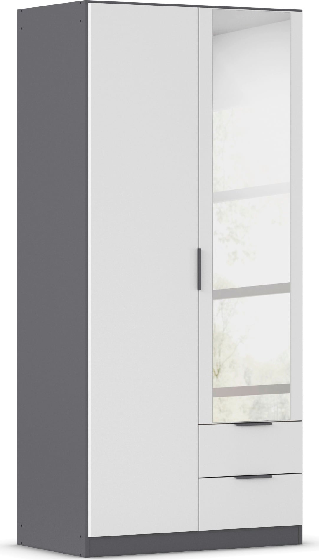 rauch Kleiderschrank »Drehtürenschrank Schrank Garderobe Ankleide Schlafzimmer LAGOA« 3 verschiedene Ausstattungen BASIC/CLASSIC/PREMIUM (inkl. SOFT-CLOSE),  geräumige Schubladen, 3 Breiten, optional mit Aufsatz MADE IN GERMANY